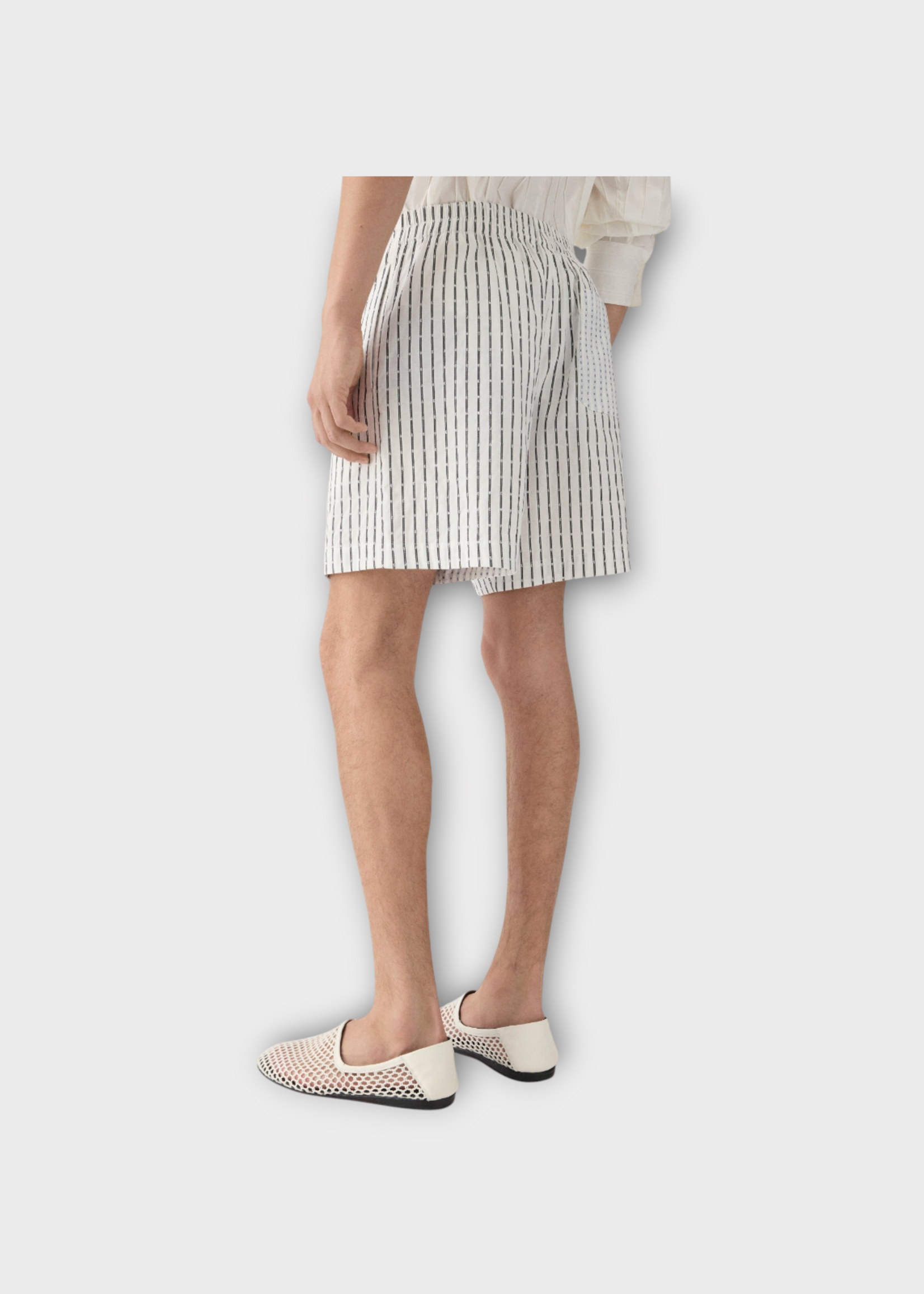 Jacquemus Jacquemus Shorts, White, Le Short Calecon Cotton Striped Shorts In White