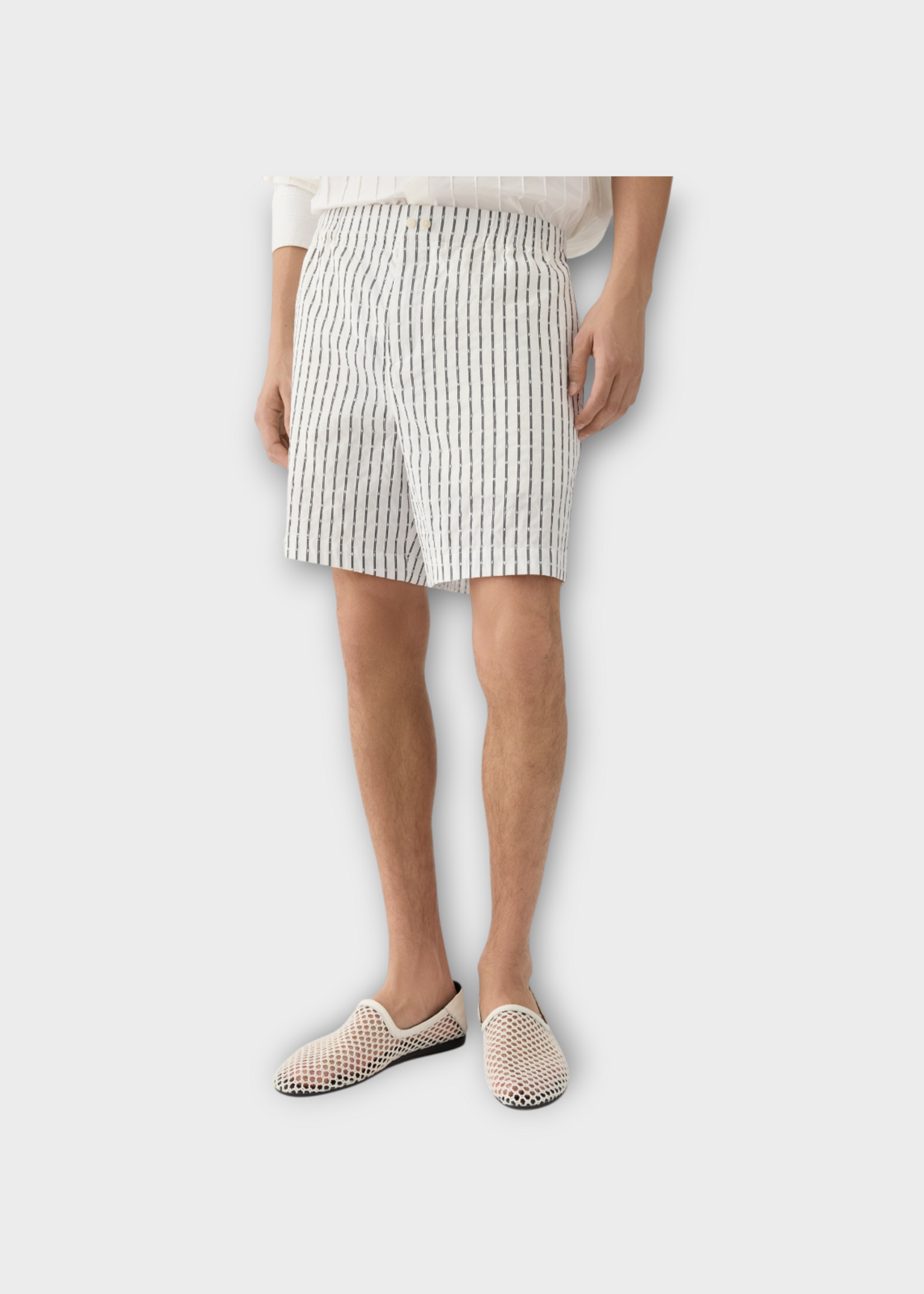 Jacquemus Jacquemus Shorts, White, Le Short Calecon Cotton Striped Shorts In White