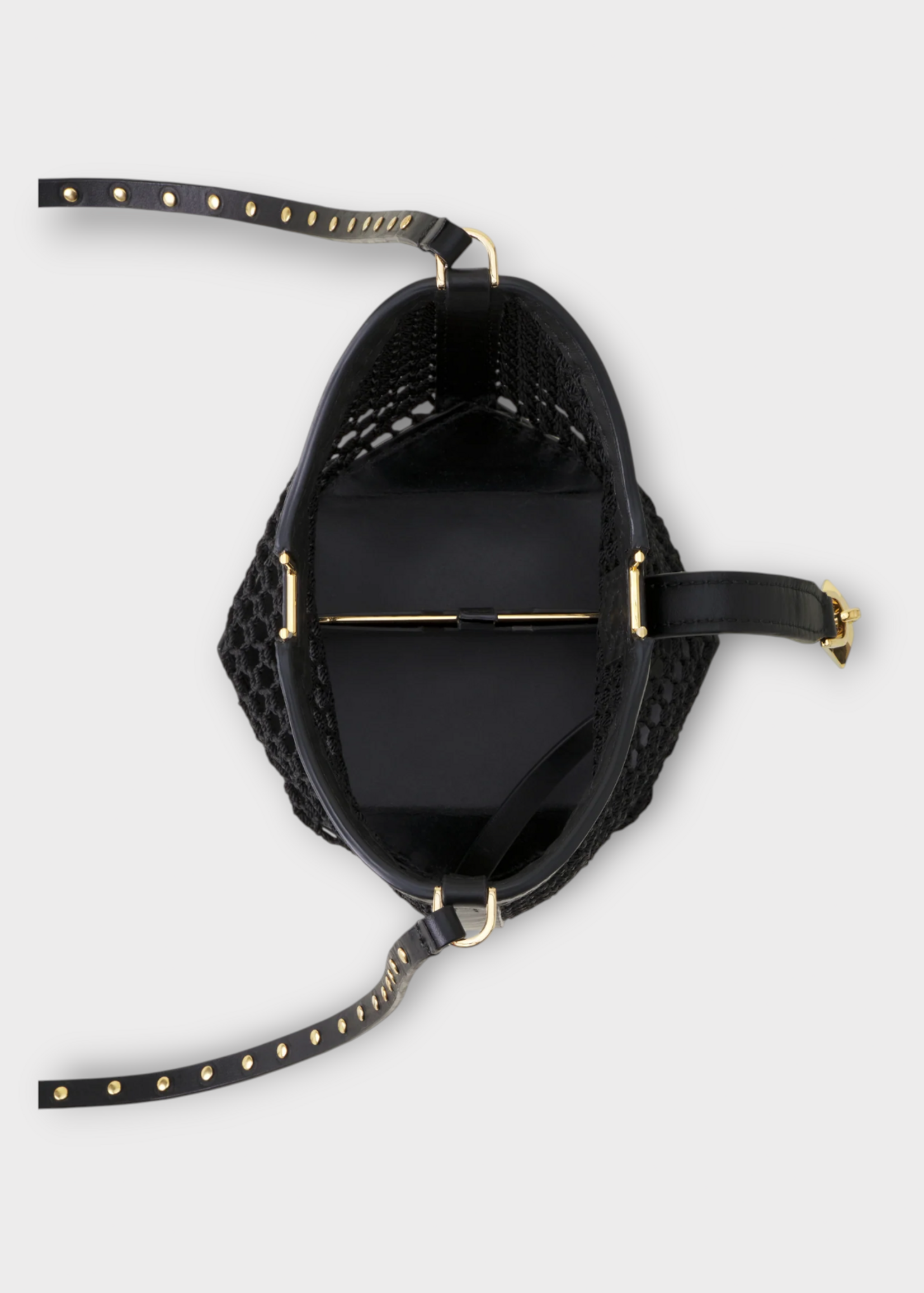 Lanvin Lanvin Bag, Multi, Mesh Nano Bucket Bag In Black & White