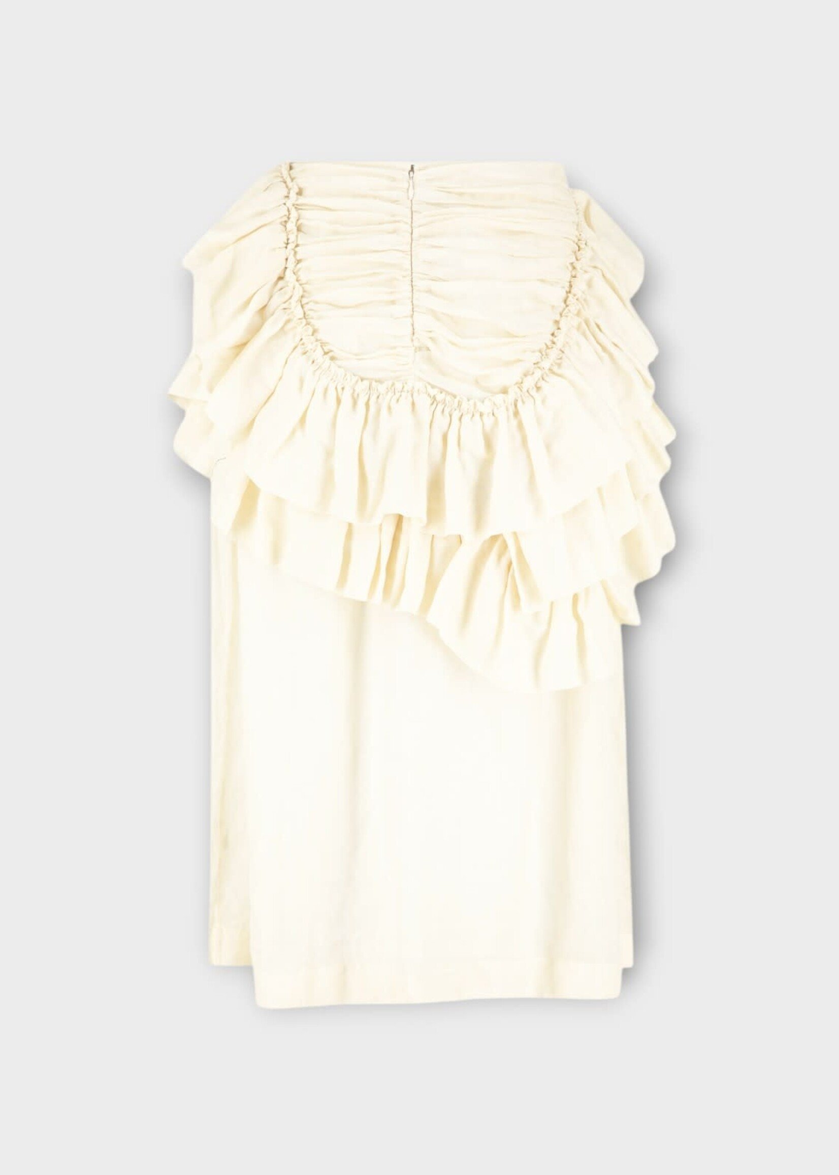 Dries Van Noten Dries Van Noten Skirt, White, Shelby Ruffled Midi Skirt In Ivory