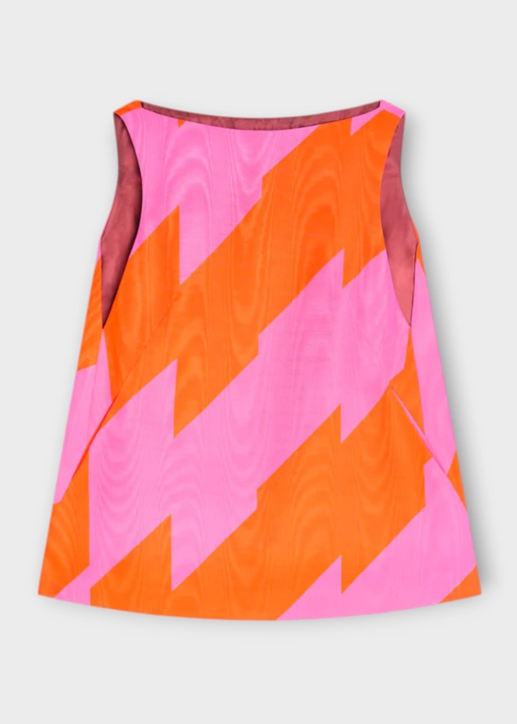 Dries Van Noten Dries Van Noten Dress, Print, Dabel Sleeveless Mini Dress In Fuchsia & Orange w/ Stripe Print