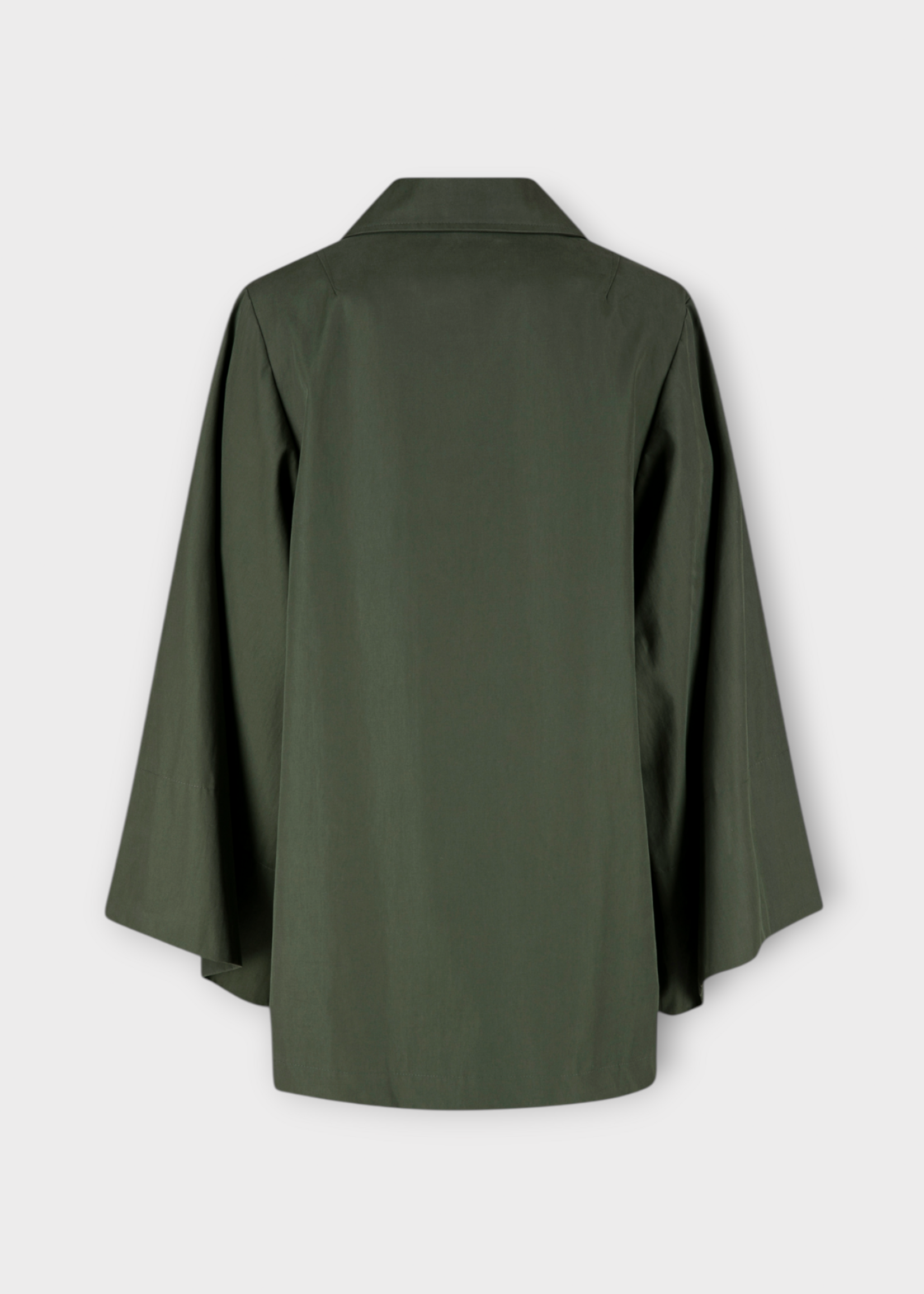 Dries Van Noten Dries Van Noten Coat, Green, Ricce Microsand Cotton Collared Coat In Bottle