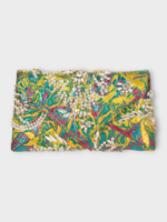 Dries Van Noten Dries Van Noten Bag, Multi, Embellished Envelope Bag in Lemon w/ Floral Jacquard Lame
