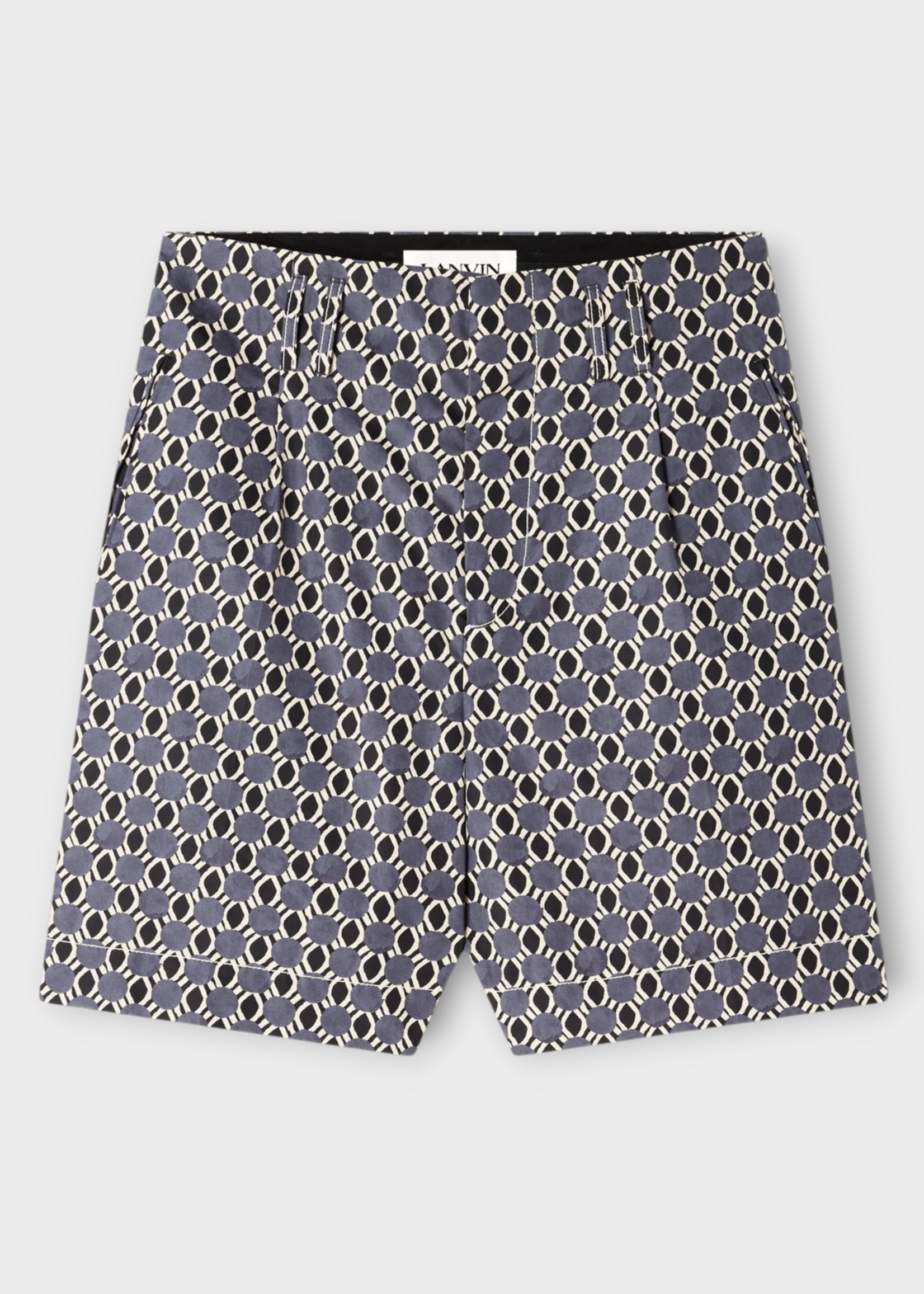 Lanvin Lanvin Short, Print, Cotton Printed Shorts In Storm & Black