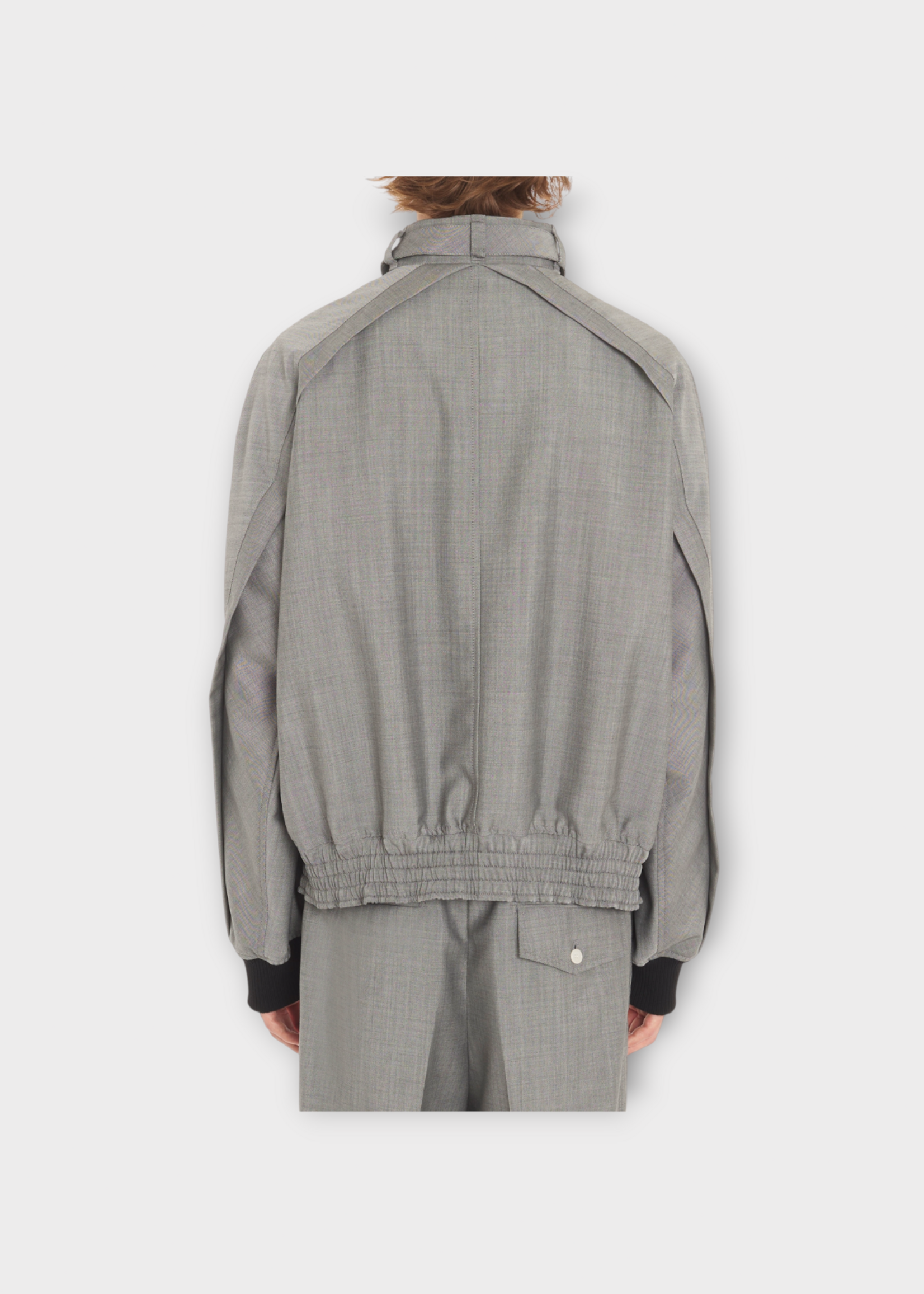 Lanvin Lanvin Jacket, Grey, Mohair & Wool High Neck Jacket In Light Grey w/ Chest Pockets