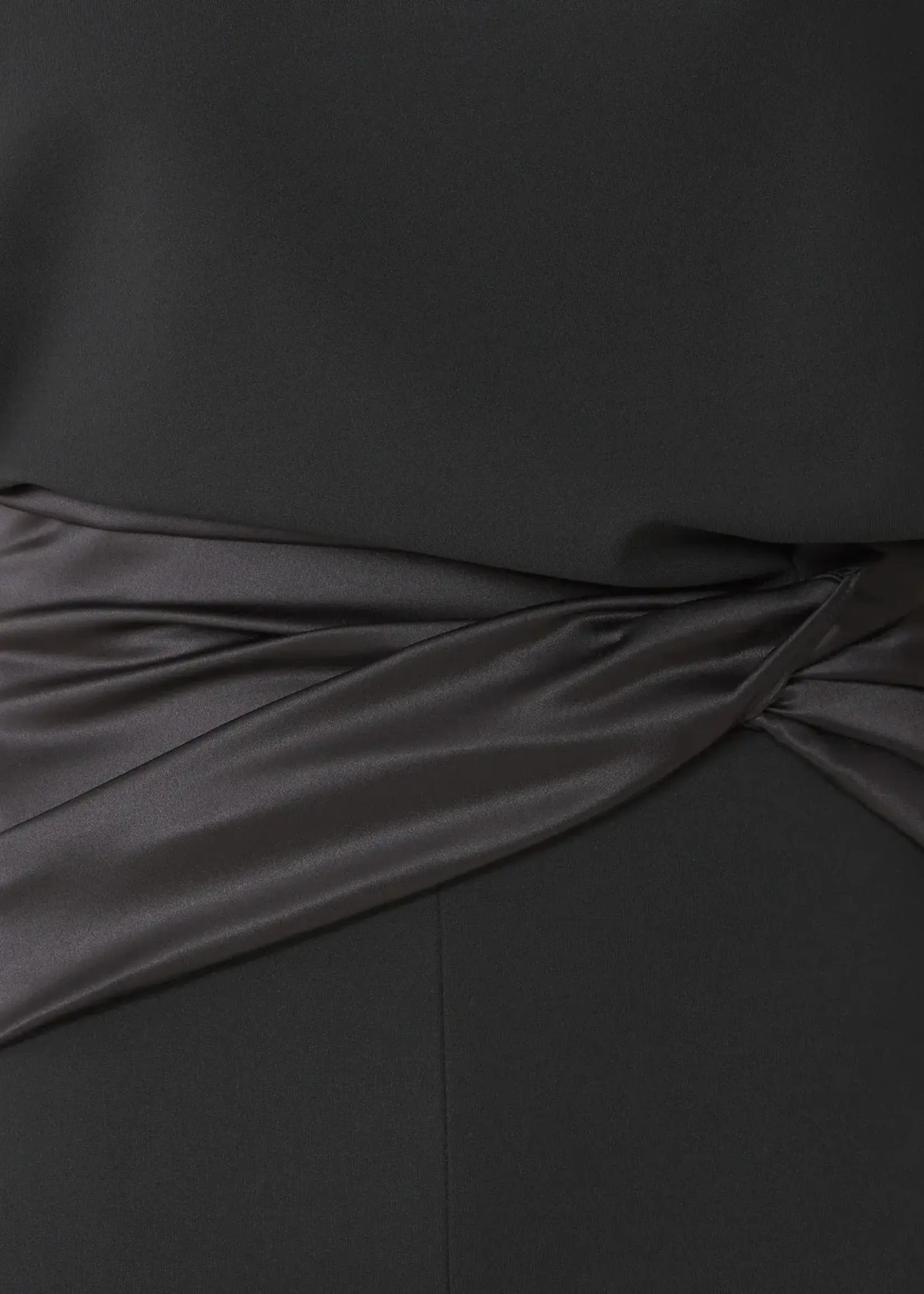 Lanvin Lanvin Dress, Black, Satin Sleeveless Belted Draped Midi Dress In Black