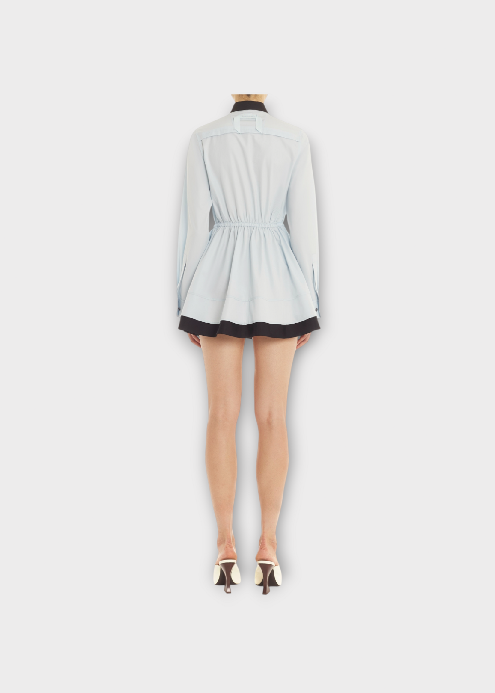 Lanvin Lanvin Dress, Blue, Cotton Shirt Mini Dress In Sky Blue