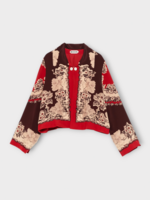 Bode Bode Jacket, Print, Storybook Silk Jacket in Red & Black w/ Victorian Pattern