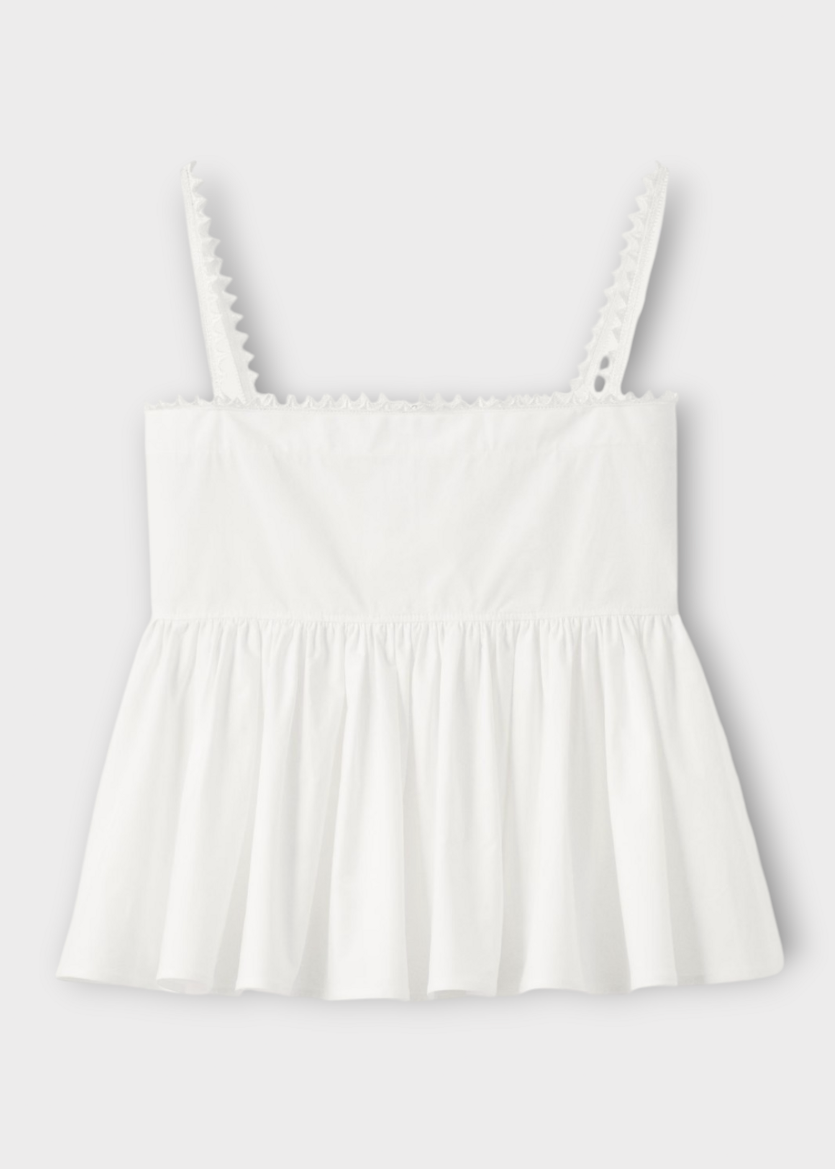 Jacquemus Jacquemus Top, White, Le Traversin Cotton Peplum Top In White