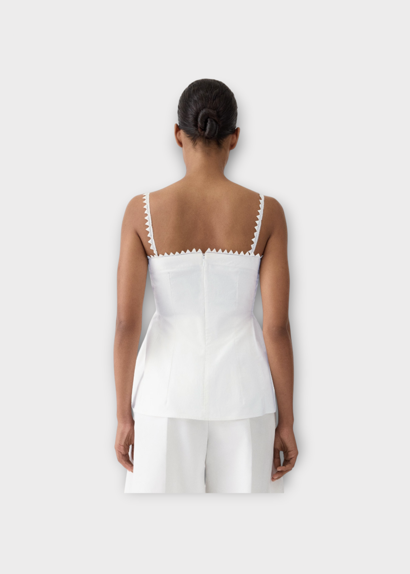 Jacquemus Jacquemus Top, White, Le Traversin Cotton Peplum Top In White