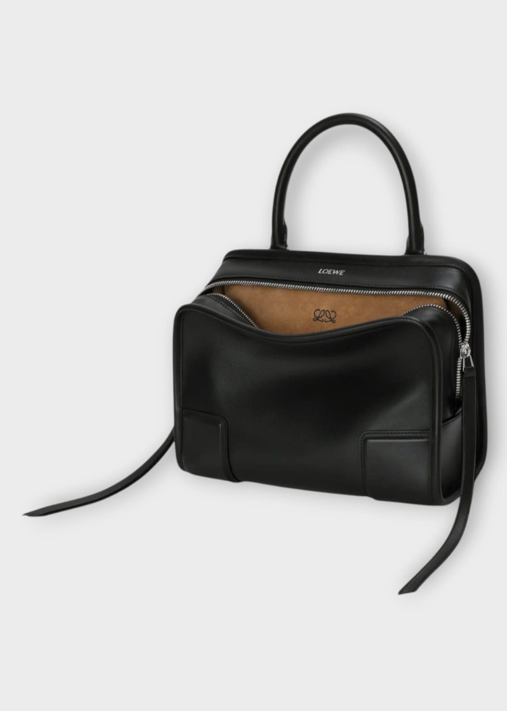Loewe Loewe Bag, Black, Amazona 180 Calf Leather Top Handle Small Bag In Black