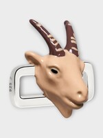 Poubel Poubel Charm, Print, Capricorn Goat Painted Enamel w/ Sterling Silver