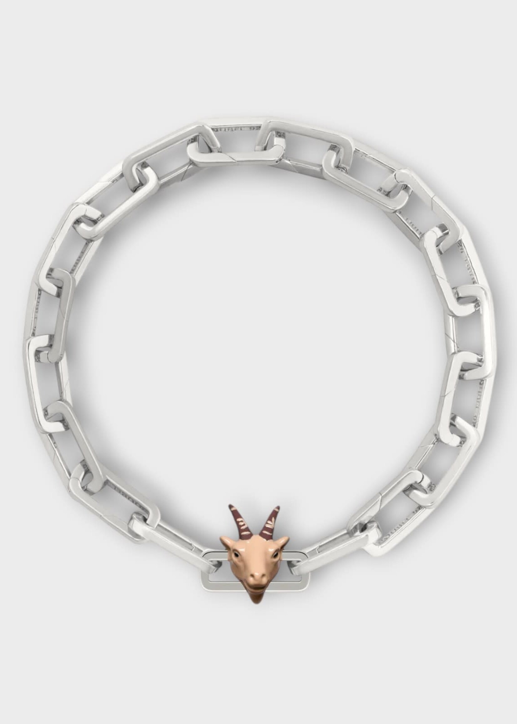 Poubel Poubel Charm, Print, Capricorn Goat Painted Enamel w/ Sterling Silver