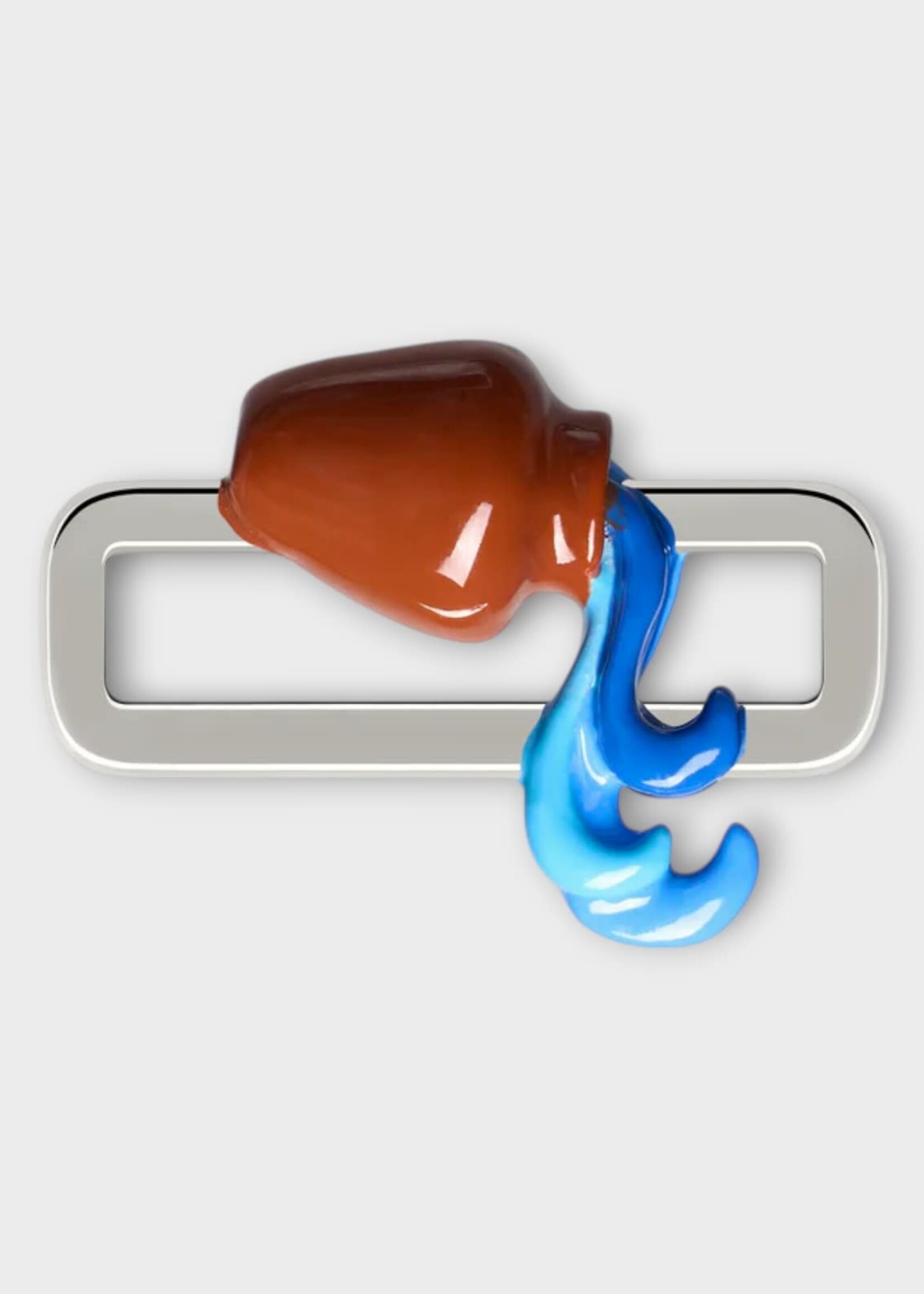 Poubel Poubel Charm, Print, Aquarius Water Bearer Painted Enamel w/ Sterling Silver