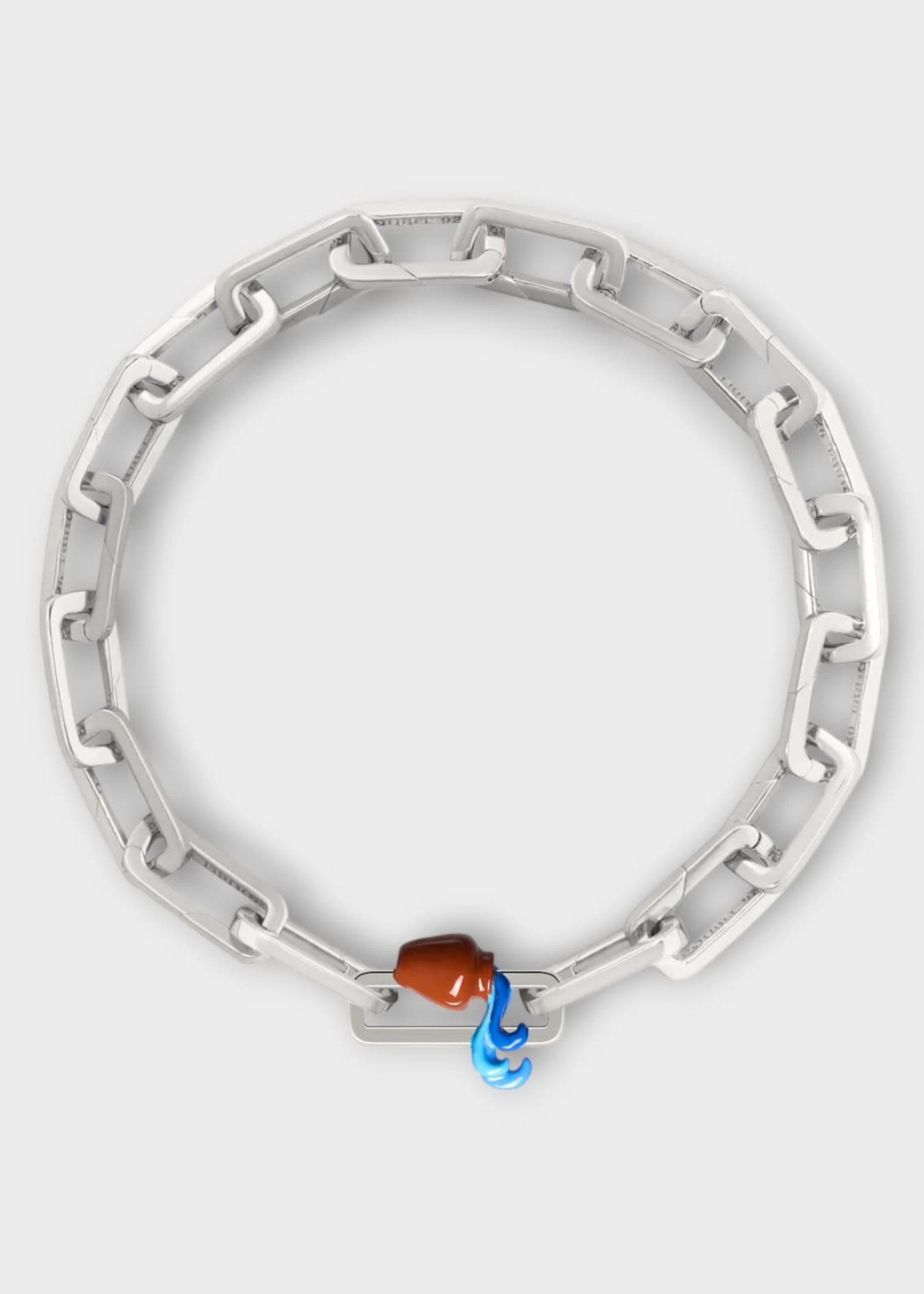 Poubel Poubel Charm, Print, Aquarius Water Bearer Painted Enamel w/ Sterling Silver