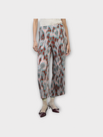 Julia Heuer Julia Heuer Trousers, Print, Jack High Waisted Pleated Pants in Brown w/ Gallia Print