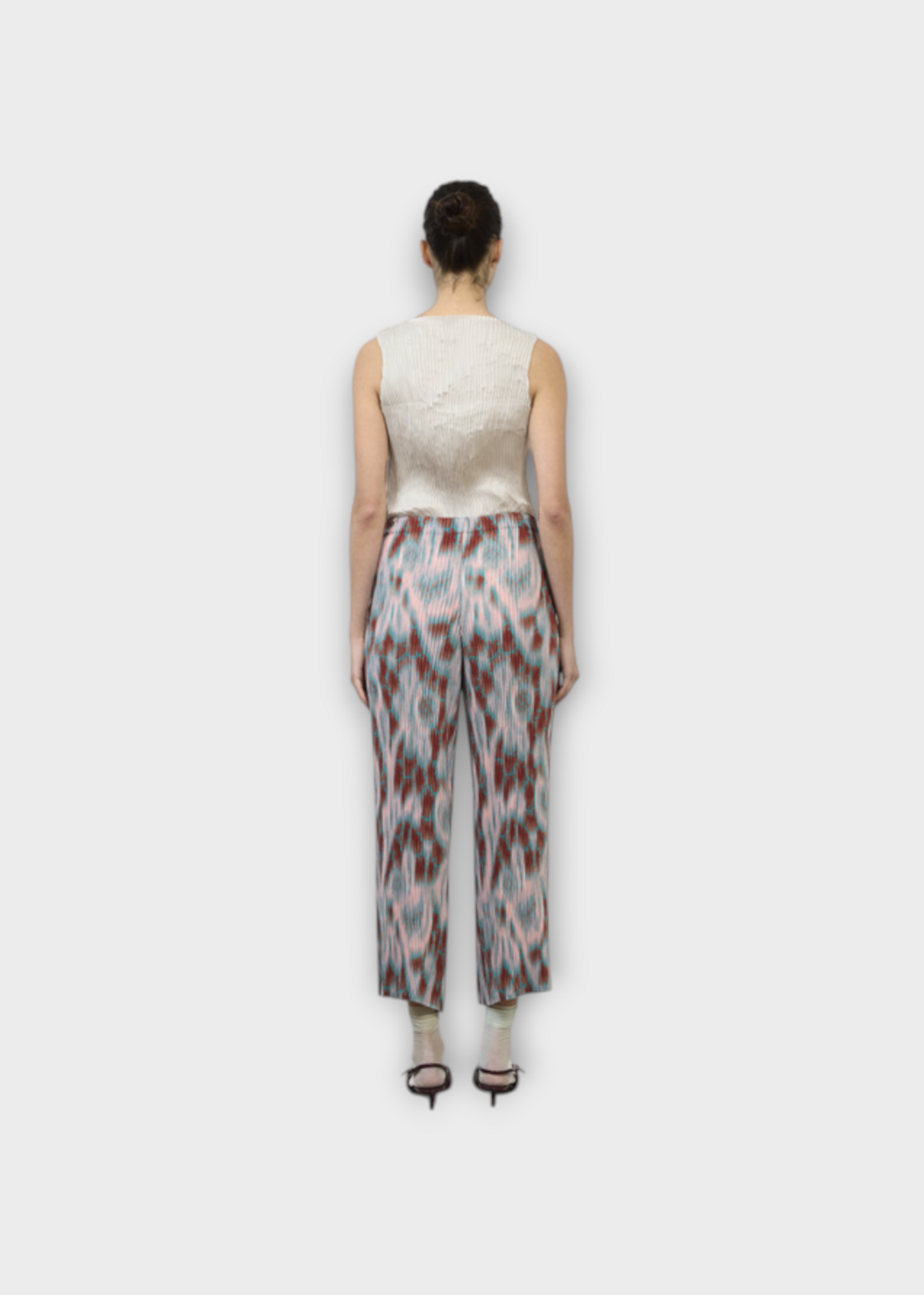Julia Heuer Julia Heuer Trousers, Print, Jack High Waisted Pleated Pants in Brown w/ Gallia Print