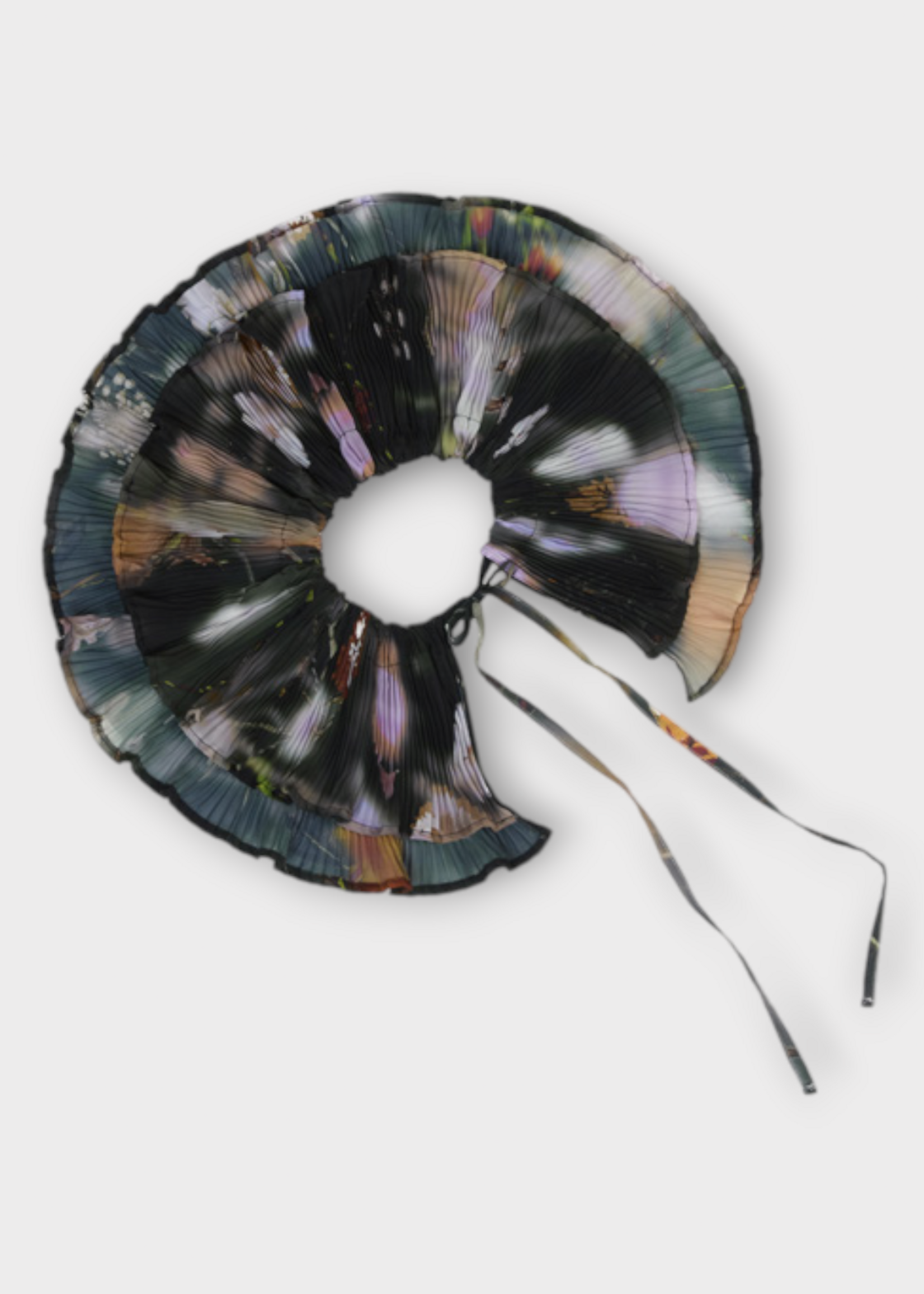 Julia Heuer Julia Heuer Accessory, Print, Winnie Pleated Collar in Black w/ Frances Print