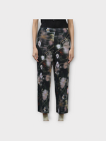 Julia Heuer Julia Heuer Trousers, Print, Jack High Waisted Pleated Pants in Black w/ Frances Print