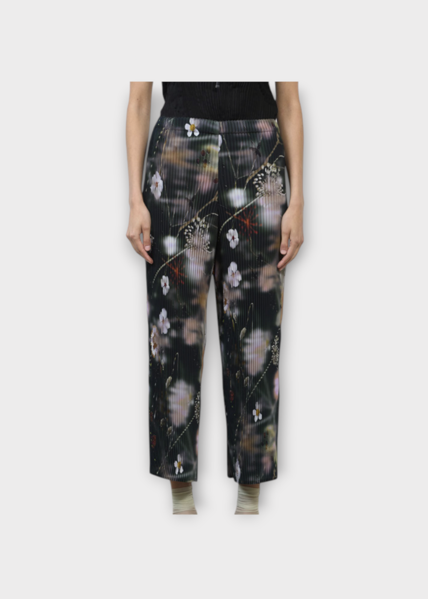 Julia Heuer Julia Heuer Trousers, Print, Jack High Waisted Pleated Pants in Black w/ Frances Print