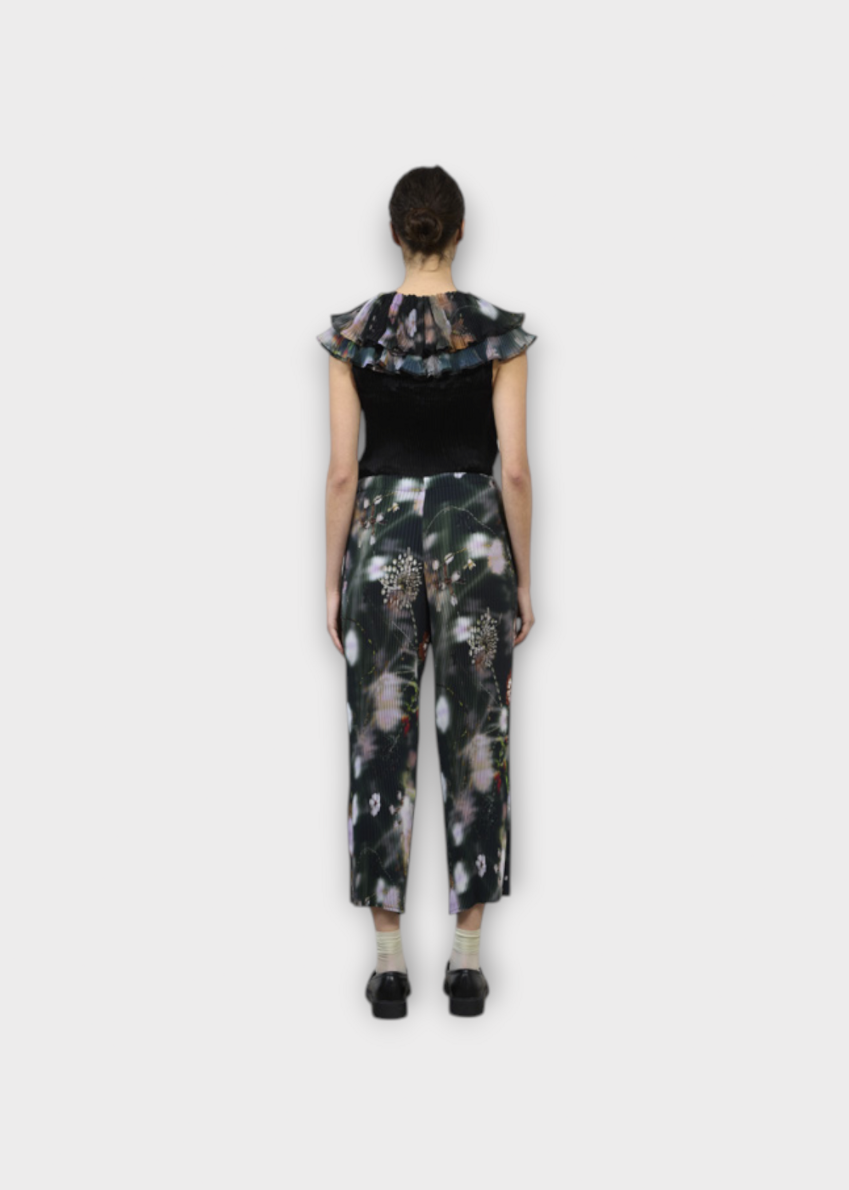 Julia Heuer Julia Heuer Trousers, Print, Jack High Waisted Pleated Pants in Black w/ Frances Print