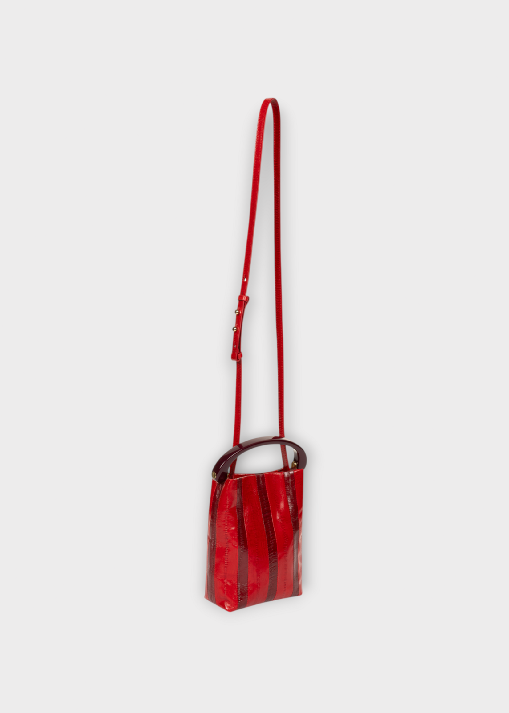 Dries Van Noten Dries Van Noten Bag, Red, Letaher Striped Bag in Red & Burgundy