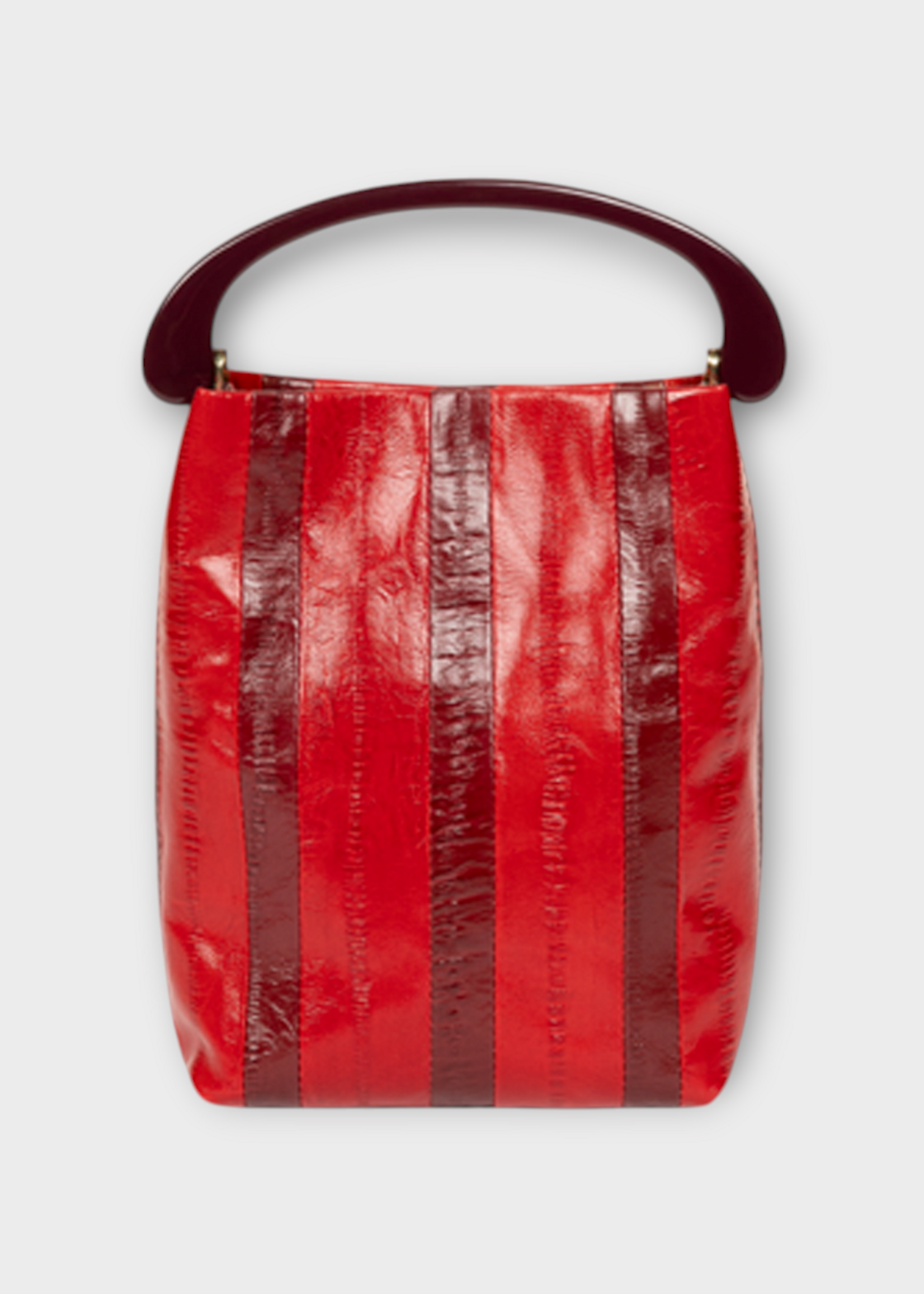 Dries Van Noten Dries Van Noten Bag, Red, Letaher Striped Bag in Red & Burgundy