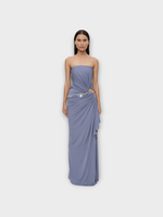 Christopher Esber Christopher Esber Dress, Purple, Crystal Cable Chain Strapless Gown In Helio Purple