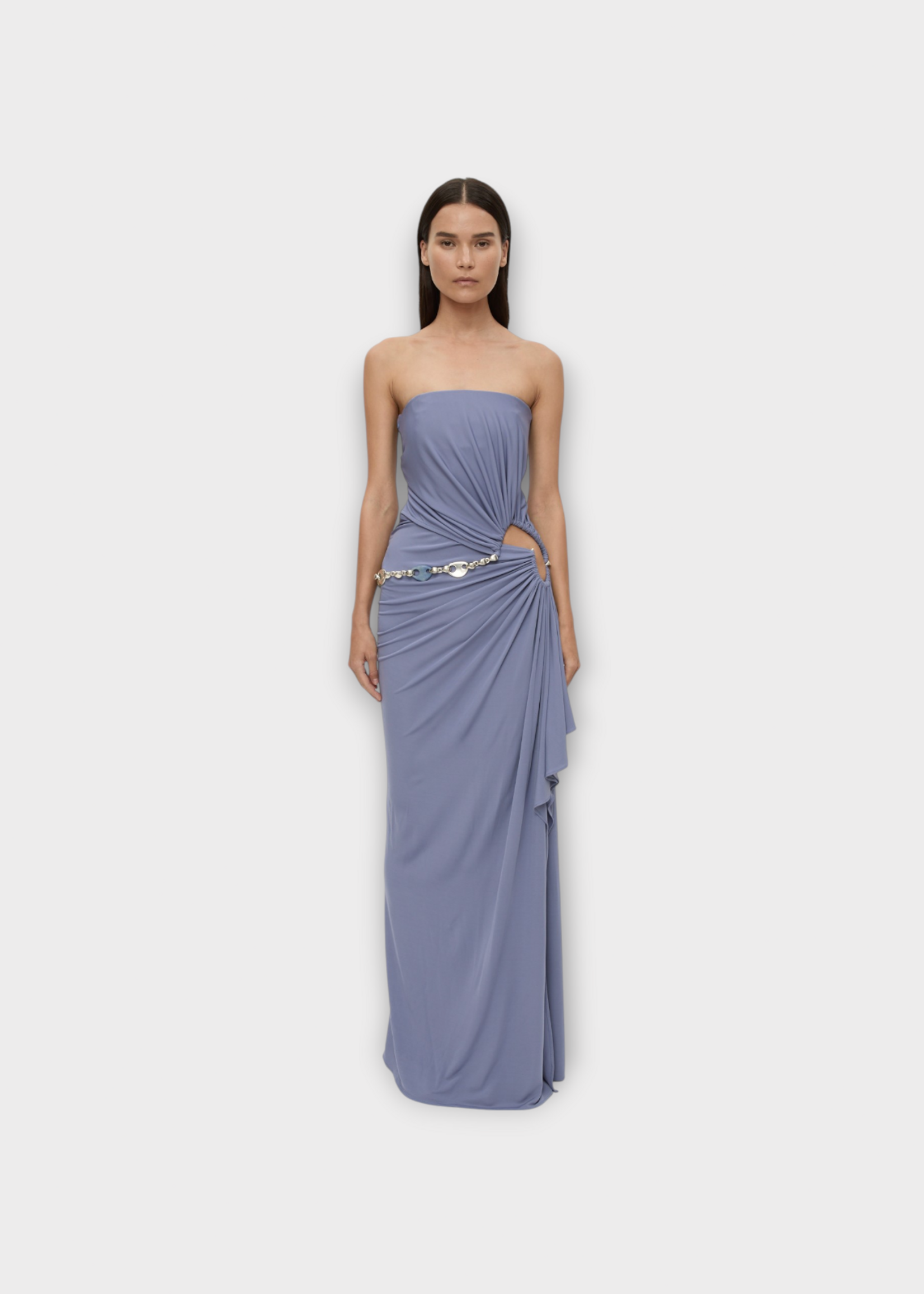 Christopher Esber Christopher Esber Dress, Purple, Crystal Cable Chain Strapless Gown In Helio Purple