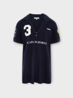 Julie Kegels Julie Kegels Polo, Navy, Jeff Cotton Classic Polo In Navy w/ Patches