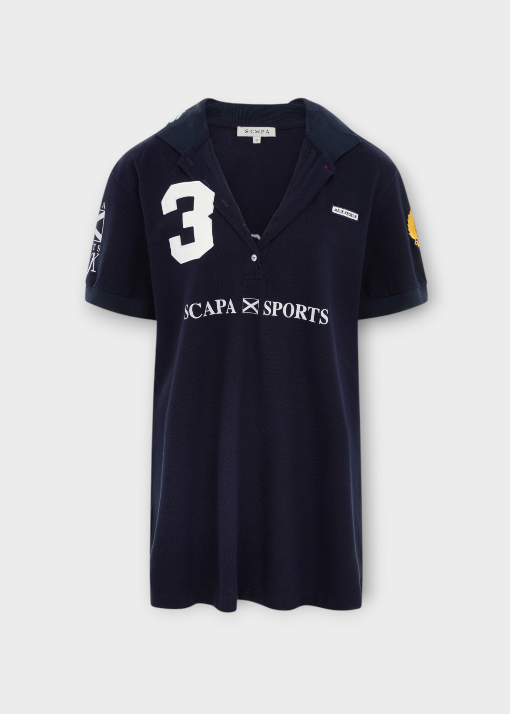 Julie Kegels Julie Kegels Polo, Navy, Jeff Cotton Classic Polo In Navy w/ Patches