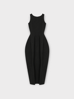 Ashlyn Ashlyn Dress, Black, Tama Knitted Crew Neck Sleeveless Long Dress In Black