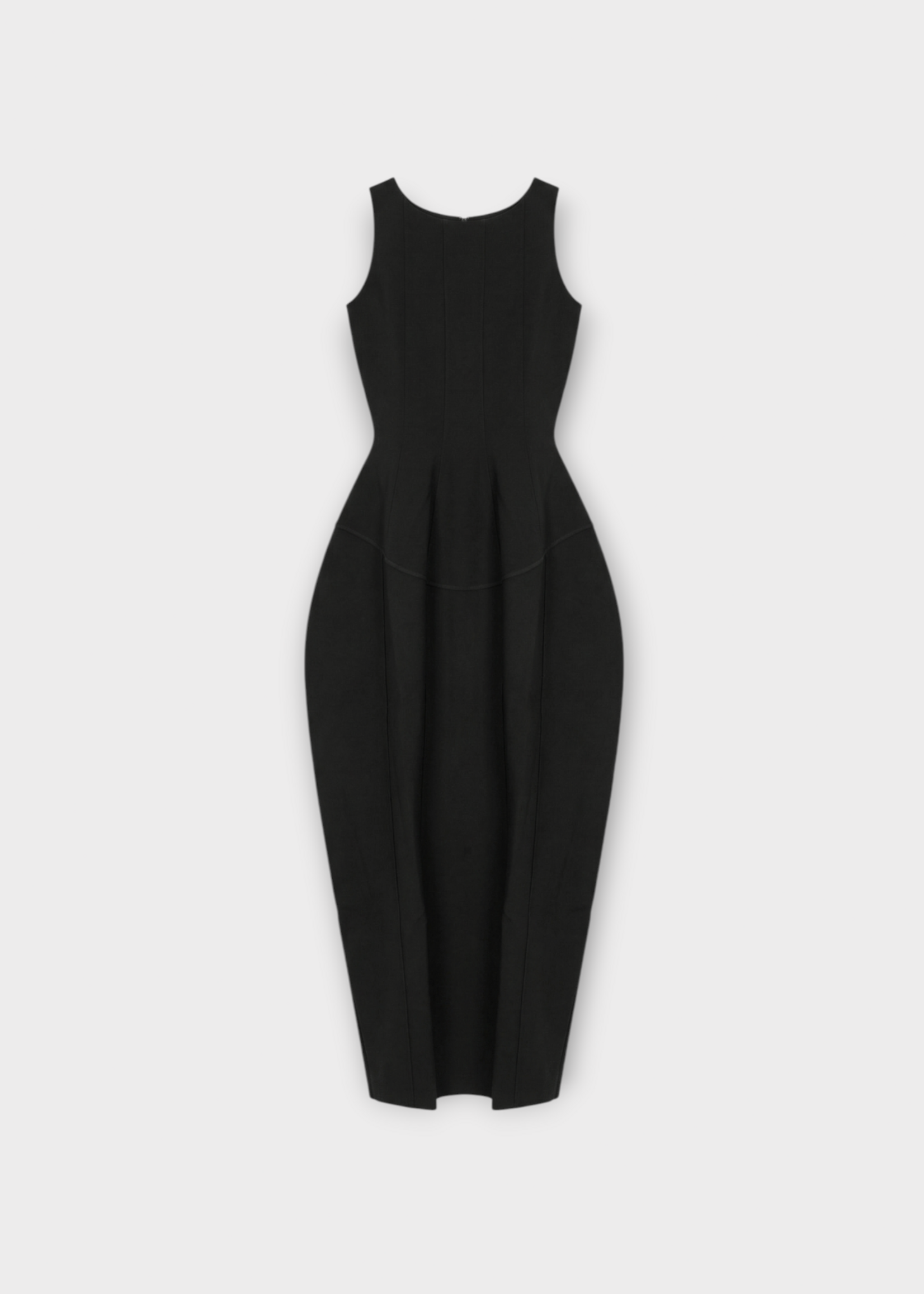 Ashlyn Ashlyn Dress, Black, Tama Knitted Crew Neck Sleeveless Long Dress In Black