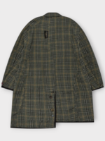 Undercover Undercover Coat, Print, Coat Collared Buttoned In Green w/ Check Print