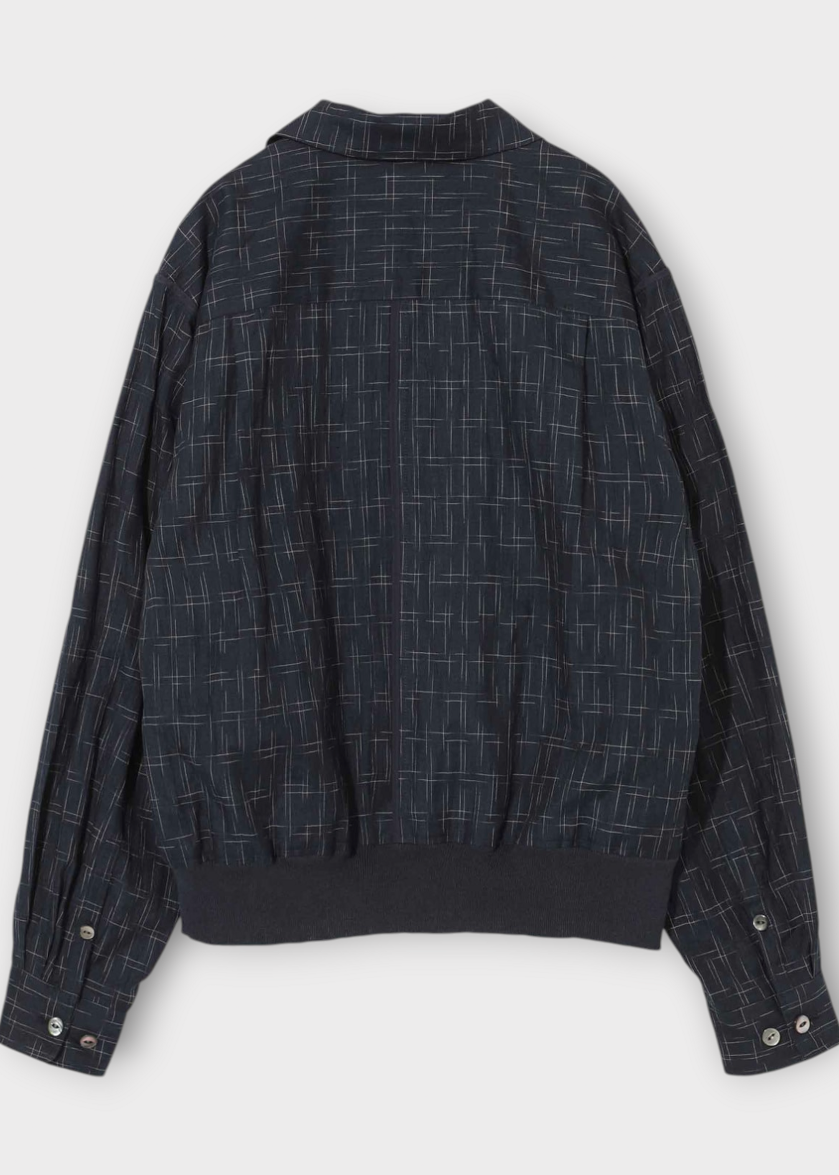 Undercover Undercover Shirt, Navy, Linen & Cotton Open Collar Shirt In Navy