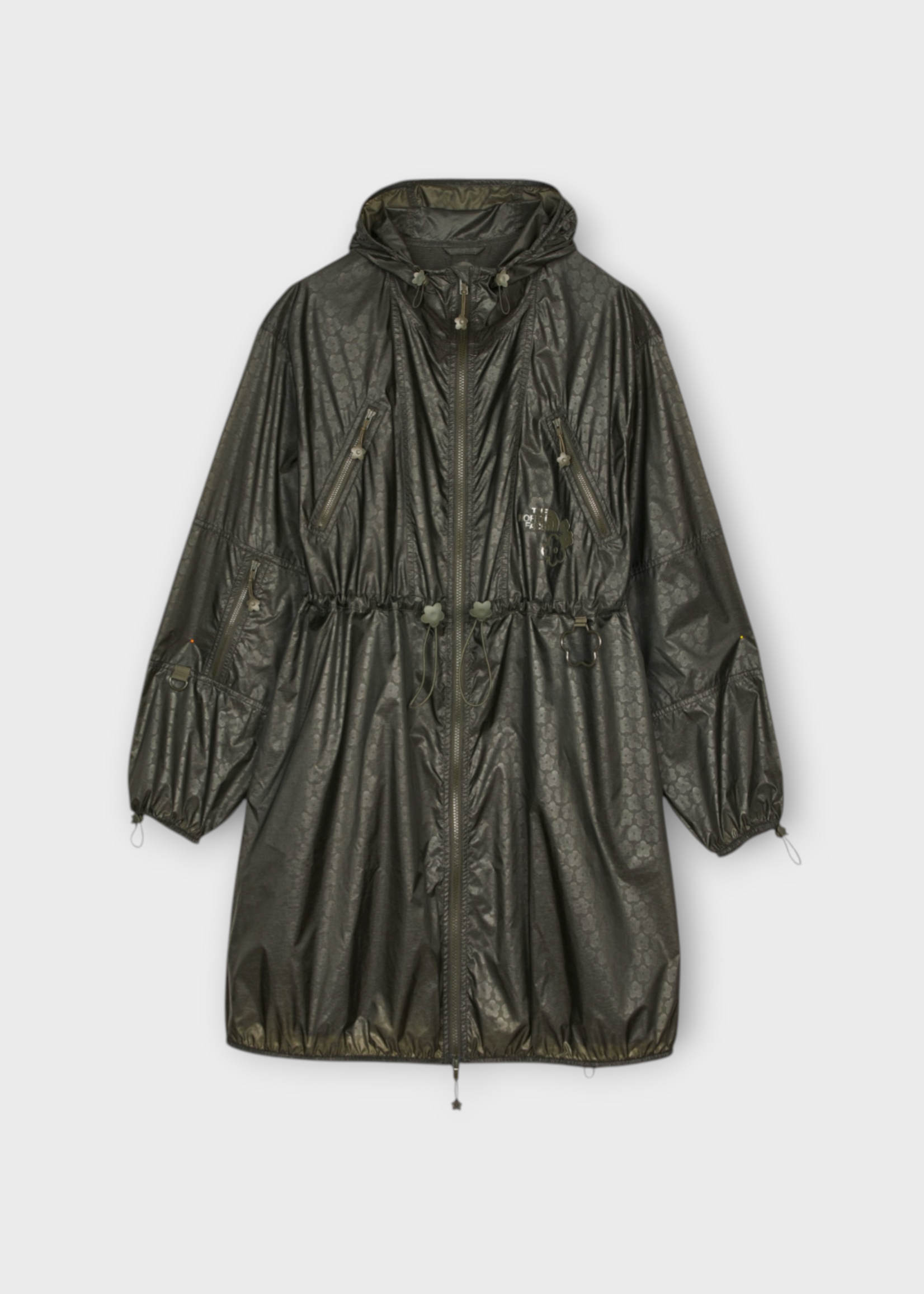 Cecilie Bahnsen Cecilie Bahnsen Jacket, Green, Tnf x Cb Emma Nylon Mountain Long Hooded Jacket In Forest Night Green