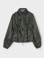 Cecilie Bahnsen Cecilie Bahnsen Jacket, Green, Tnf x Cb Tenzin Spectra Nylon Jacket In Forest Night Green w/ Floral Pattern