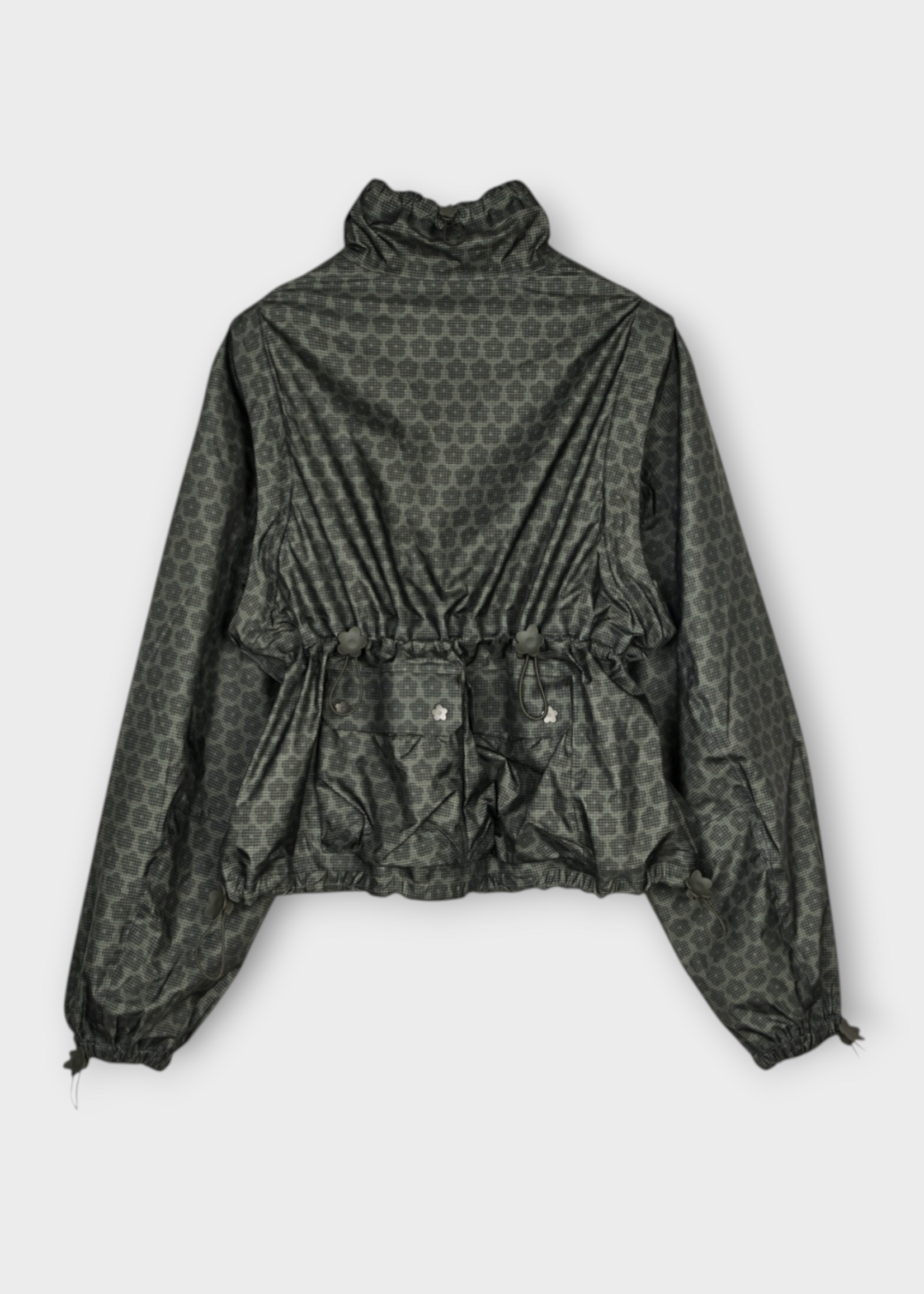Cecilie Bahnsen Cecilie Bahnsen Jacket, Green, Tnf x Cb Tenzin Spectra Nylon Jacket In Forest Night Green w/ Floral Pattern