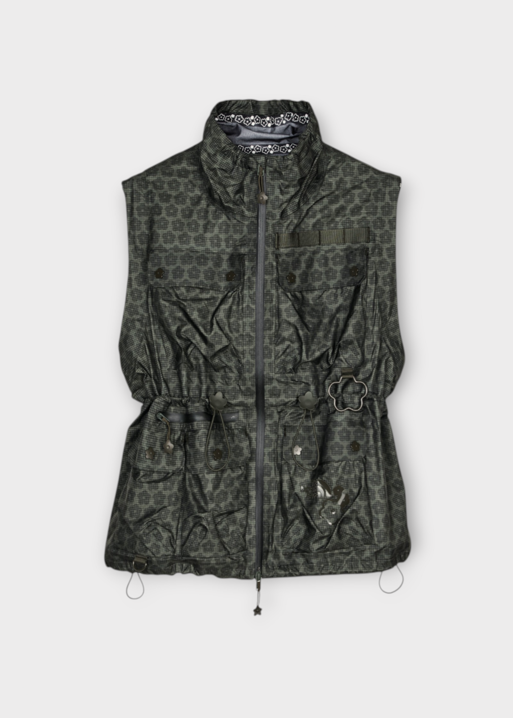 Cecilie Bahnsen Cecilie Bahnsen Jacket, Green, Tnf x Cb Tenzin Spectra Nylon Jacket In Forest Night Green w/ Floral Pattern