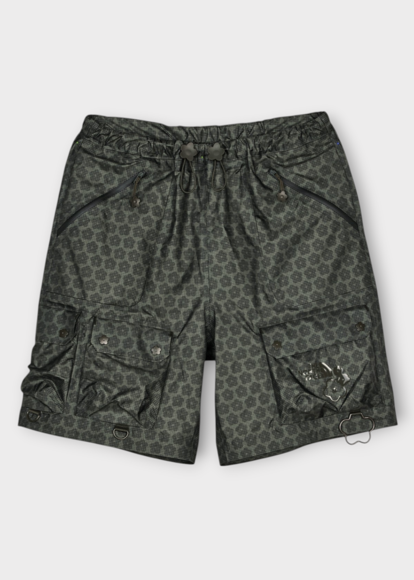 Cecilie Bahnsen Cecilie Bahnsen Trousers, Green, Tnf x Cb Carla Spectra Nylon Pants In Forest Night Green w/ Floral Pattern