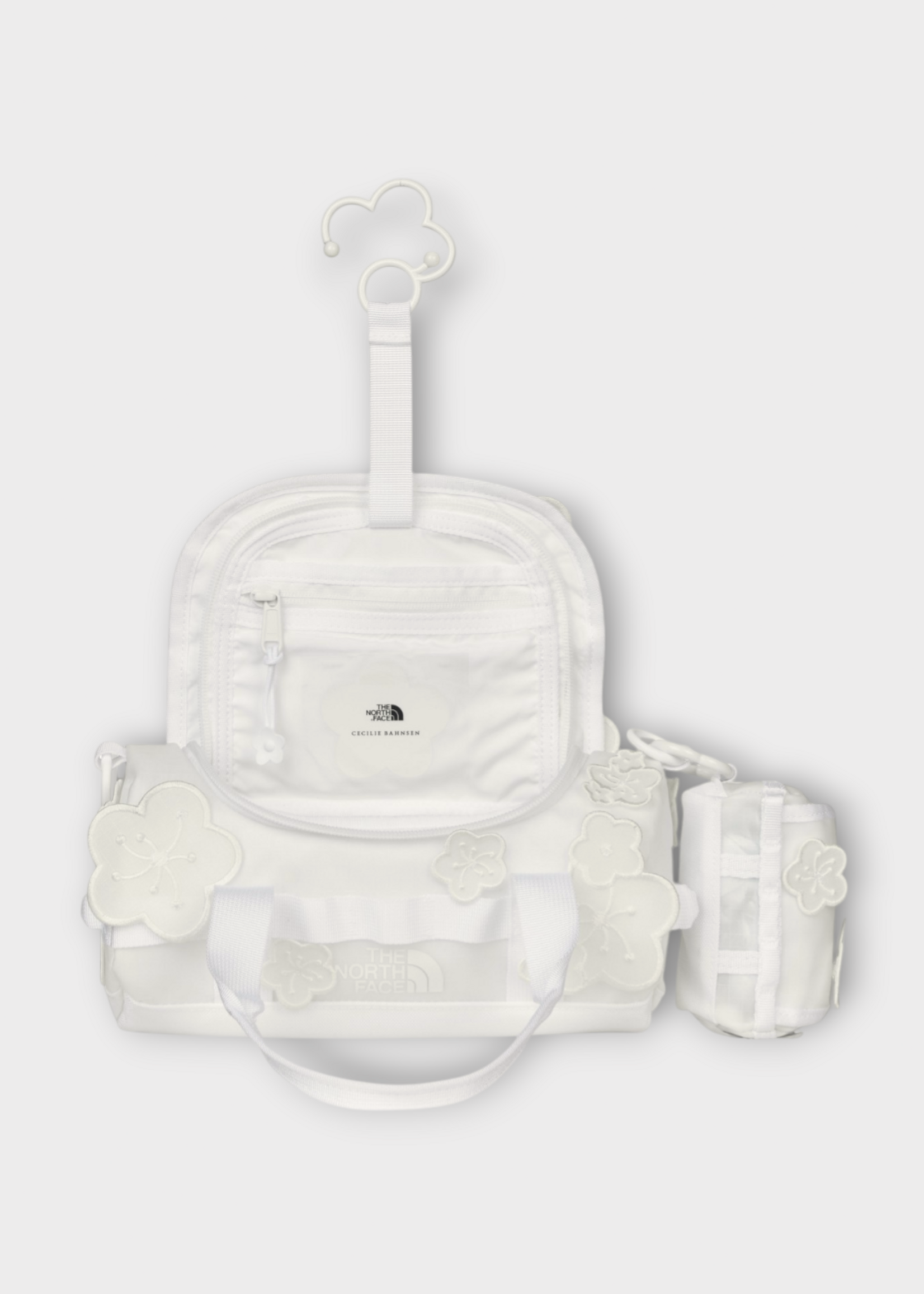 Cecilie Bahnsen Cecilie Bahnsen Bag, White, Tnf x Cb Maria Clutch Nylon Bag in White w/ Floral Motif