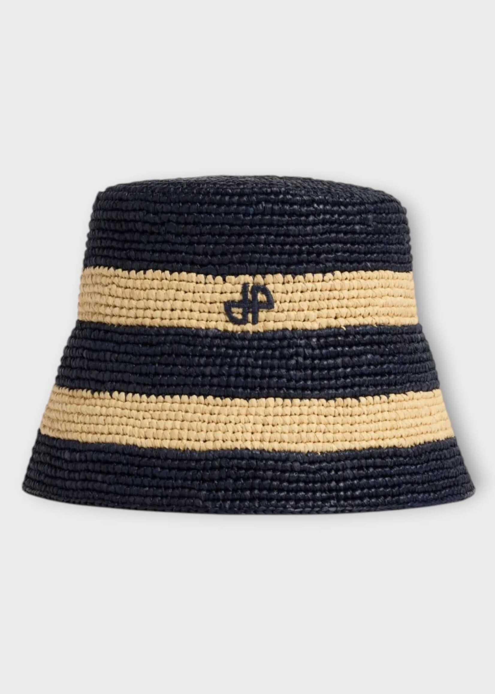 Patou Patou Hat, Multi, Bucket Hat In Offshore Blue Stripes & Beige