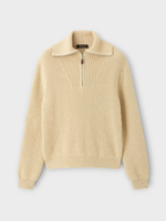 Loro Piana Loro Piana Knitwear, Beige, Shivling Ribbed Mock Neck Sweater In Pristine Sky