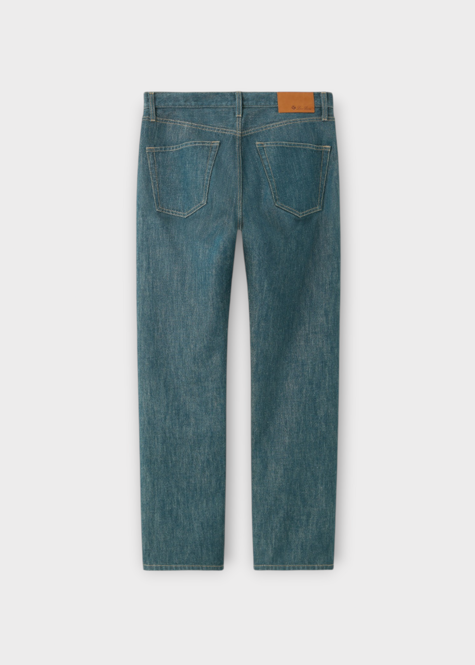 Loro Piana Loro Piana Jeans, Blue, Roan Mid Rise Straight Cut Denim Pants in Midnight Silk