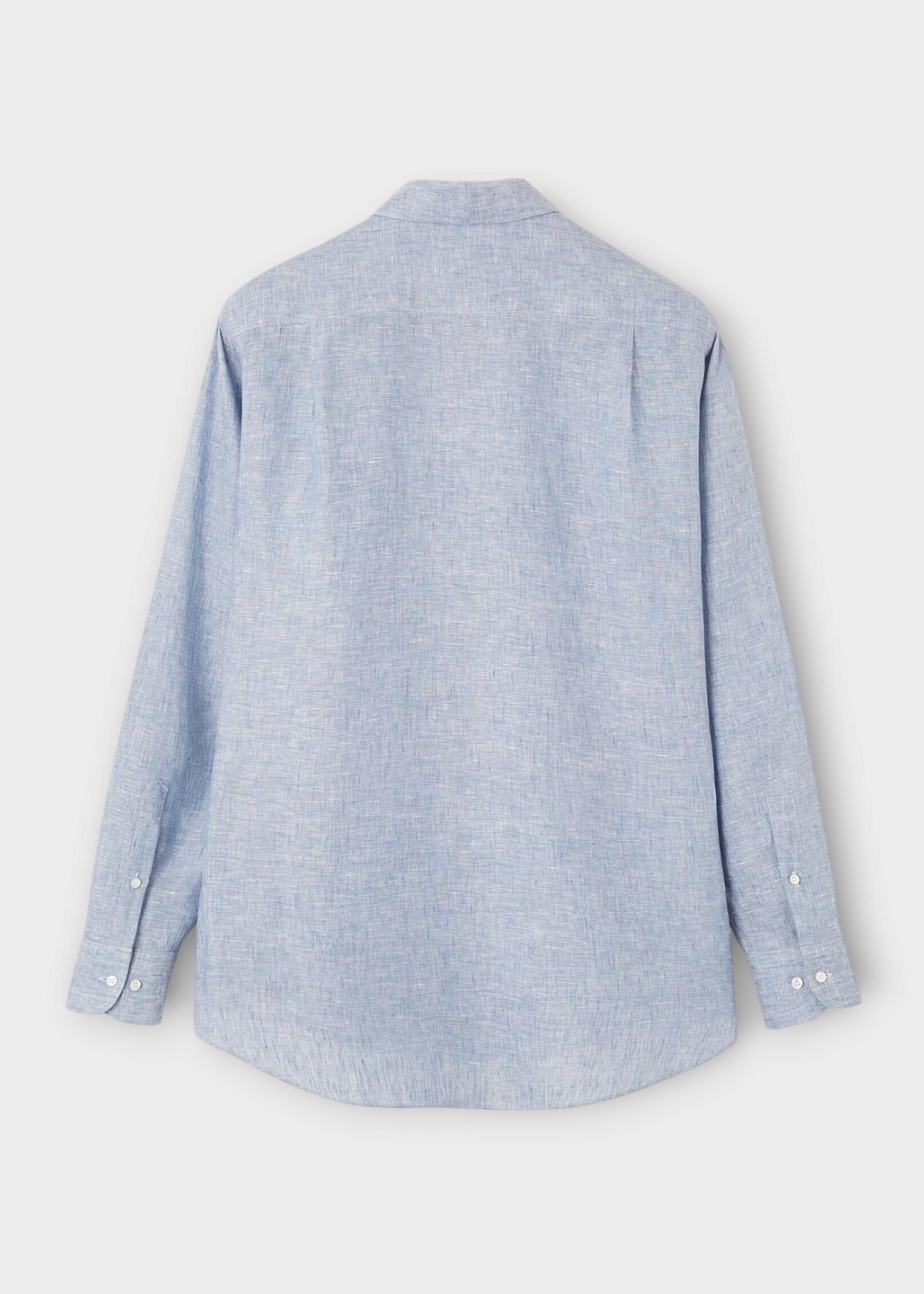 Loro Piana Loro Piana Shirt, Blue, Andre' Linen Classic Shirt In Light Blue Indigo w/ Chest Pocket