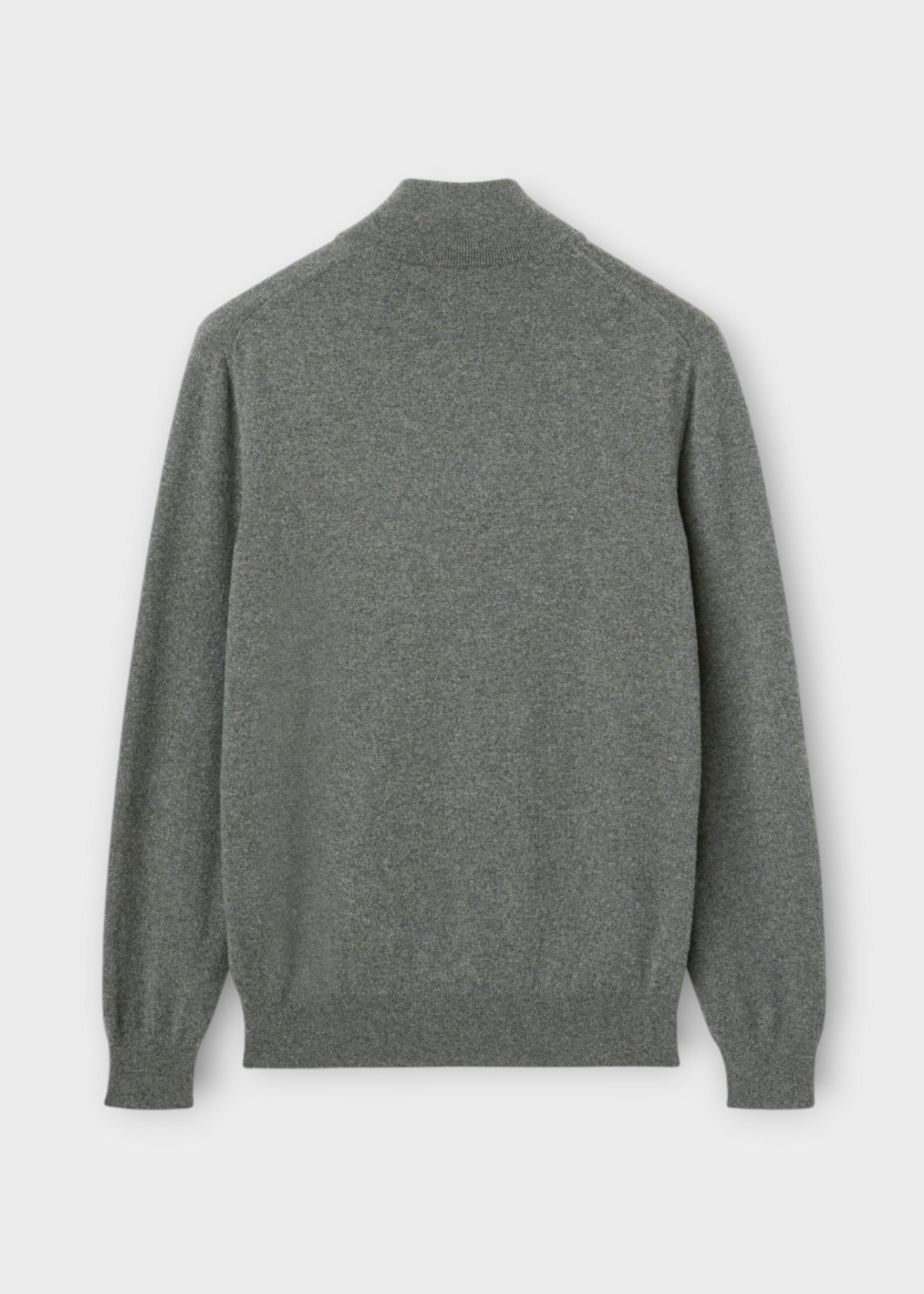 Loro Piana Loro Piana Knitwear, Grey, Classic Baby Cashmere Zipped Halfneck Sweater In Grey Melange