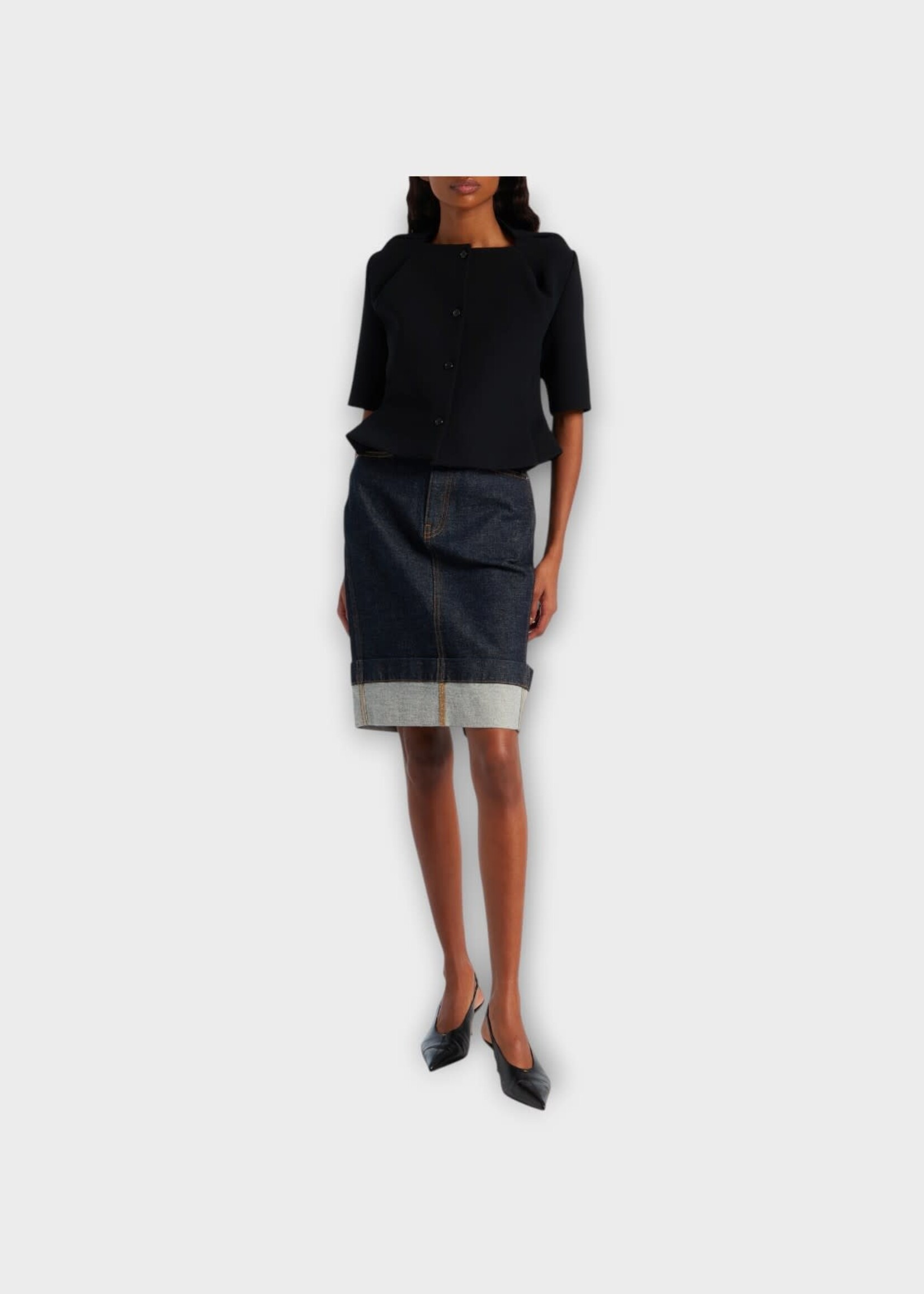 Khaite Khaite Heels, Black, Bella Glazed Calf Leather Low Pump 55mm In Black