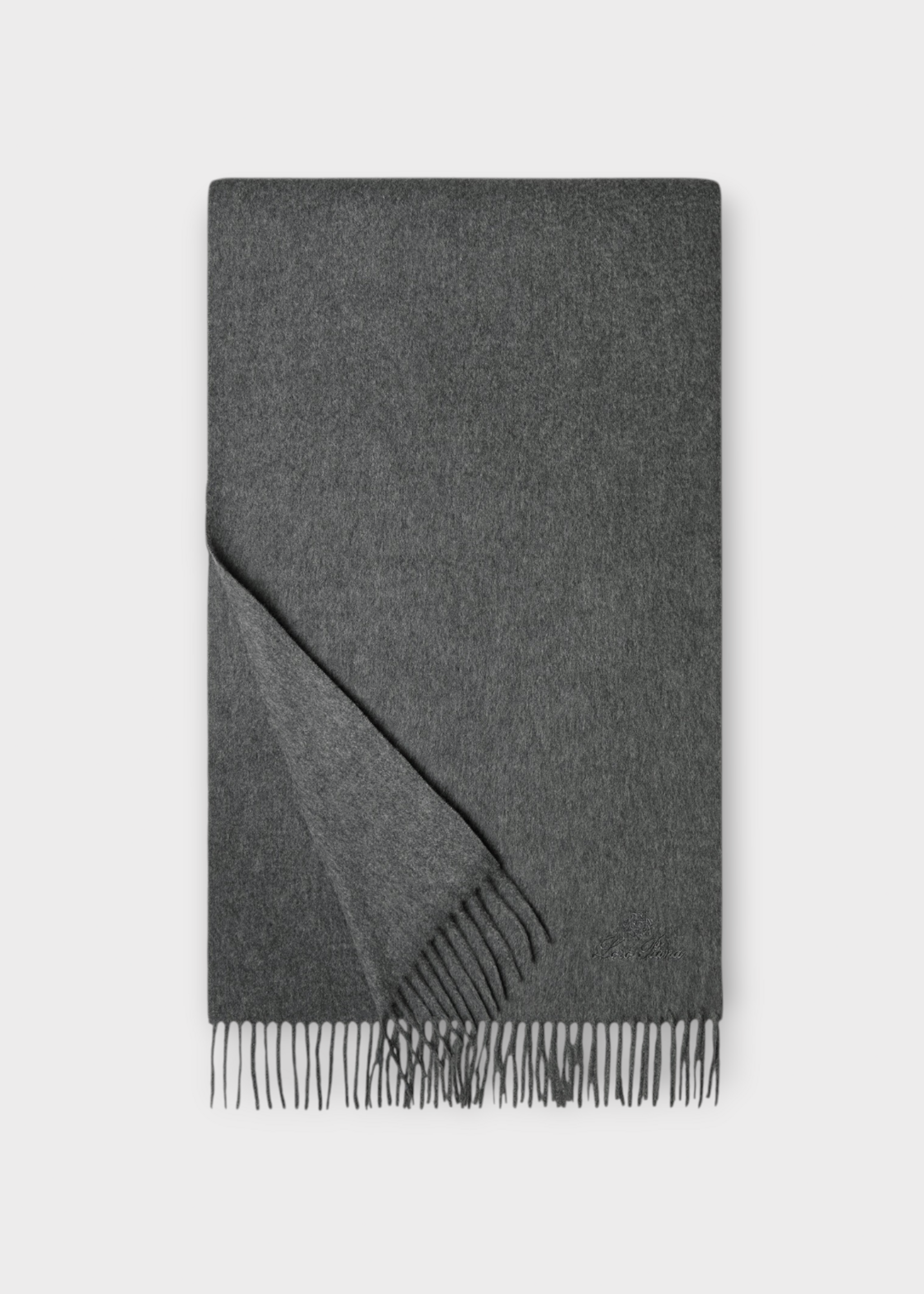 Loro Piana Loro Piana Scarf, Grey, Grande Unita Scarf Cashmere Fringed Scarf In Light Grey Melange
