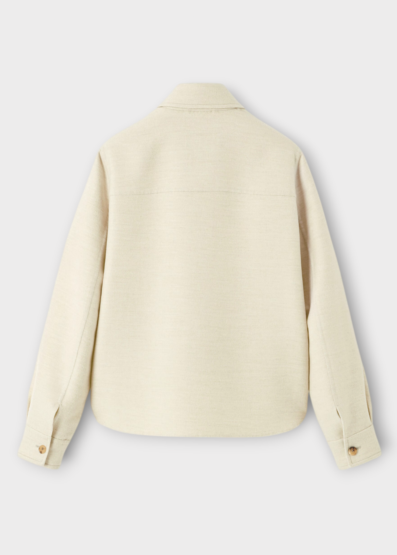 Loro Piana Loro Piana Jacket, Beige, Yannis Cashmere Overshirt In Natural Melange w/ Chest Pockets