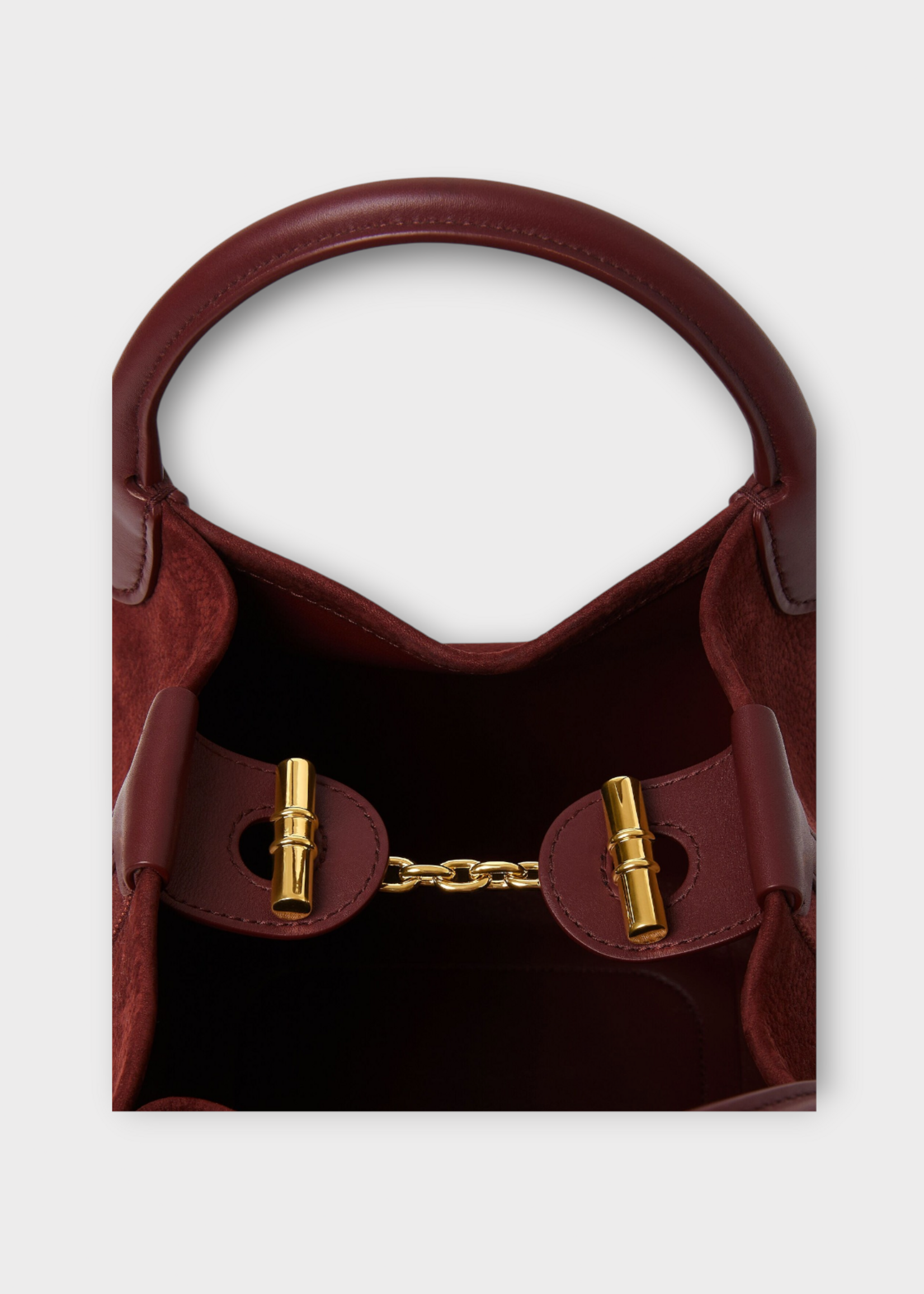 Loro Piana Loro Piana Bag, Red, Bale Small Grained Nubuck Rounded Hand Bag In Glazed Moka & Sun Gold